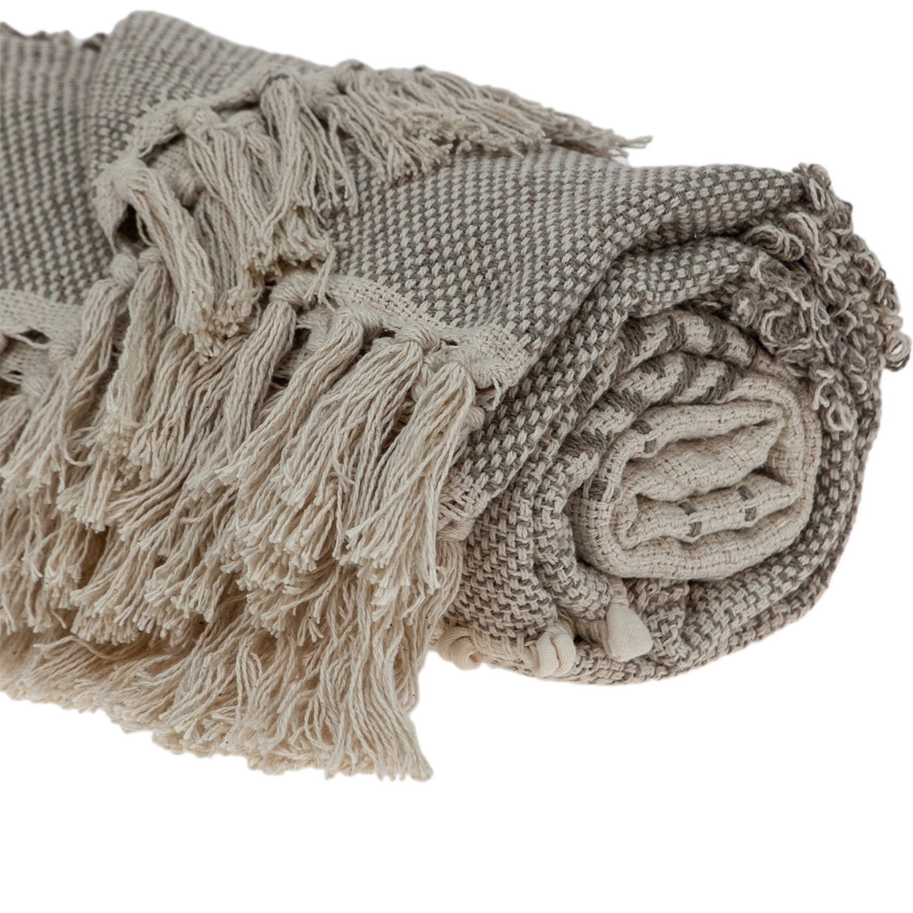 Parkland Collection Neil Eclectic Beige 52" x 67" Woven Handloom Throw