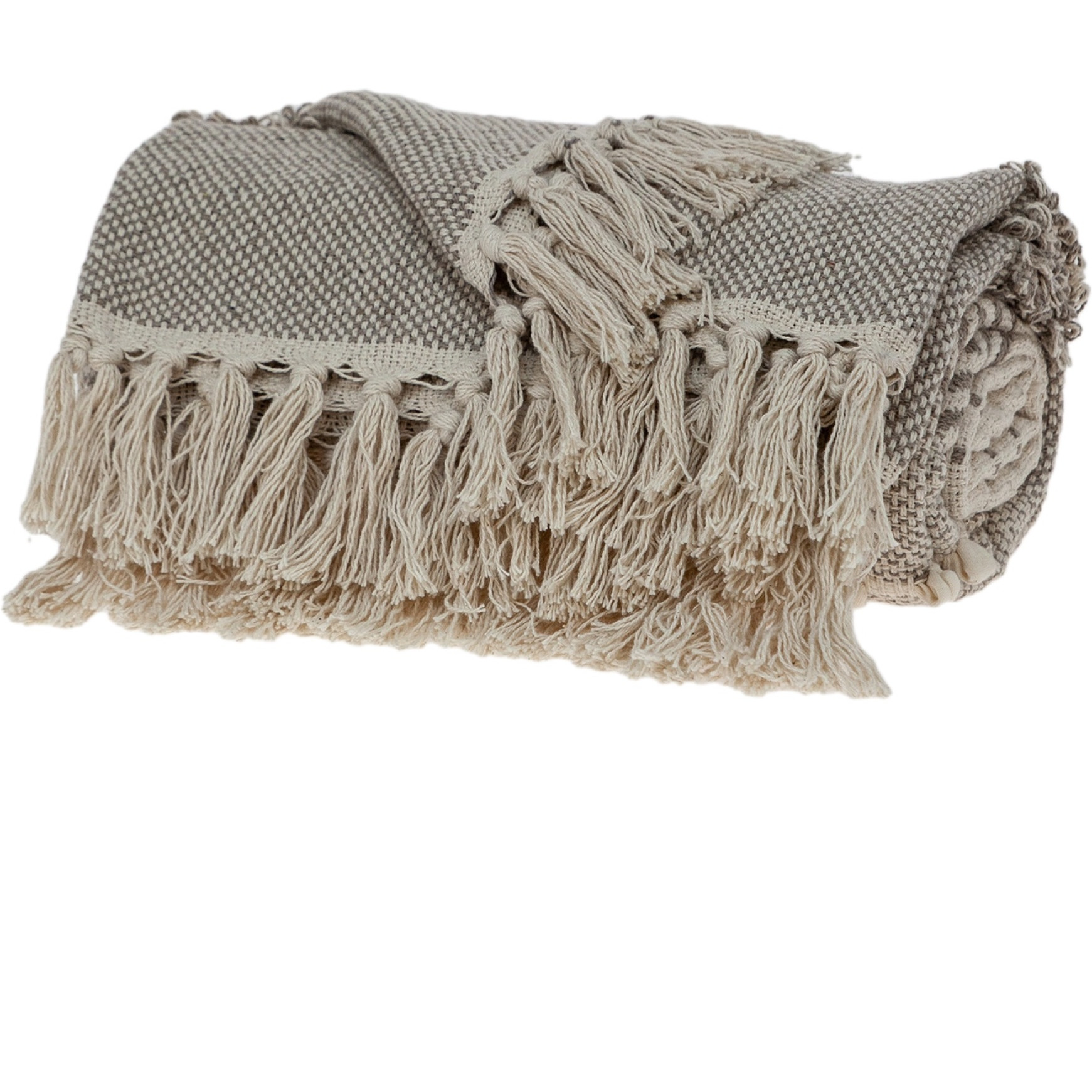 Parkland Collection Neil Eclectic Beige 52" x 67" Woven Handloom Throw