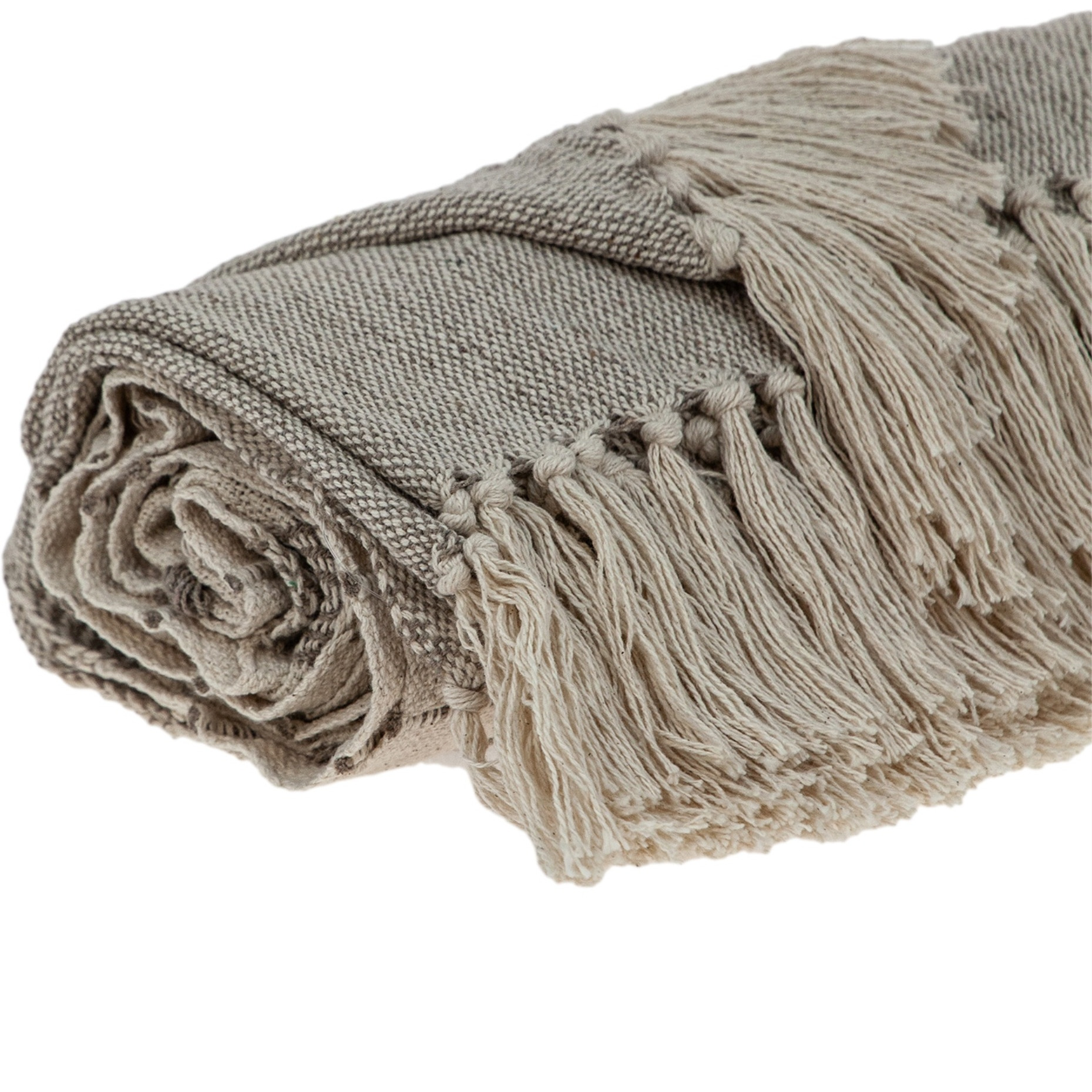 Parkland Collection Ishan Eclectic Beige 52" x 67" Woven Handloom Throw