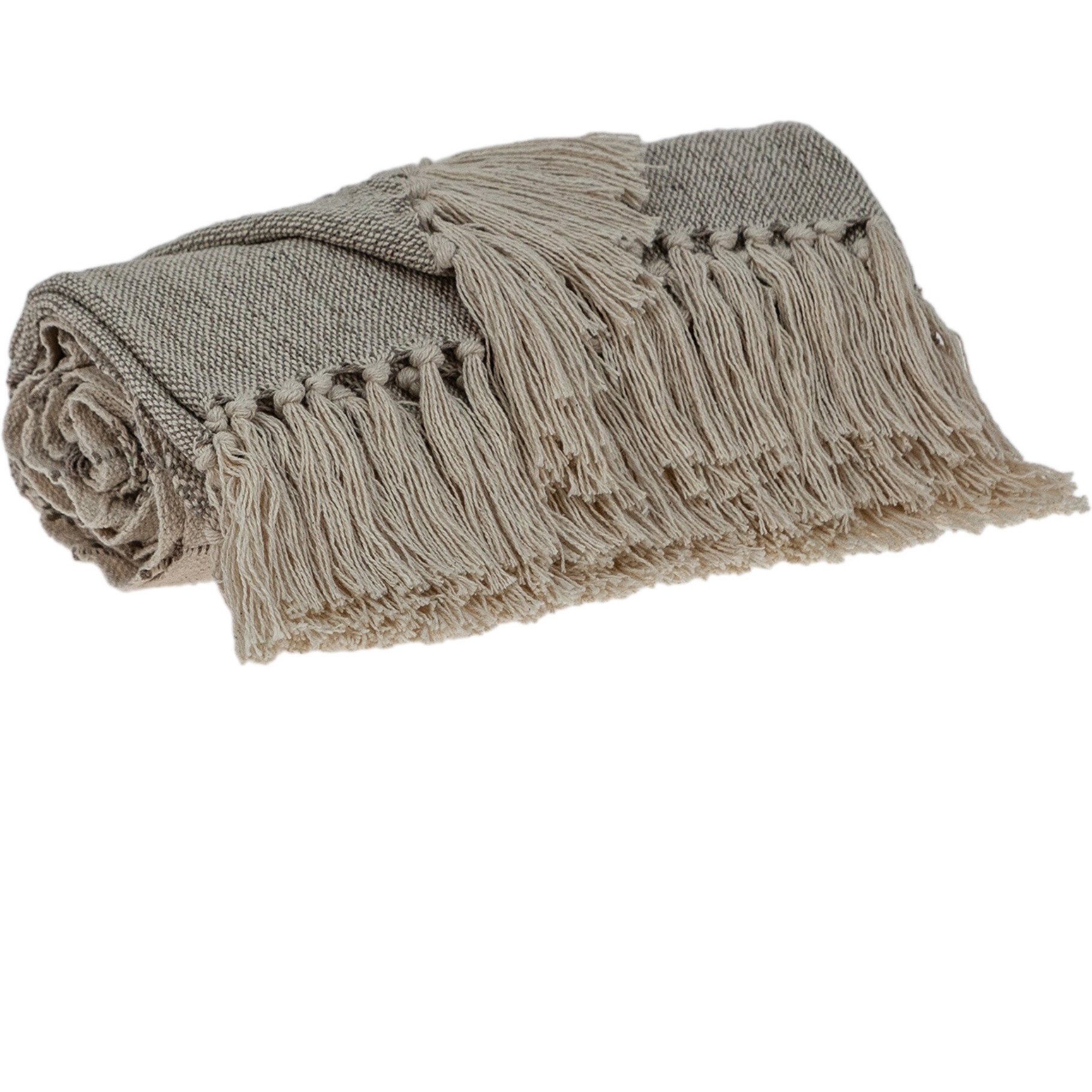 Parkland Collection Ishan Eclectic Beige 52" x 67" Woven Handloom Throw