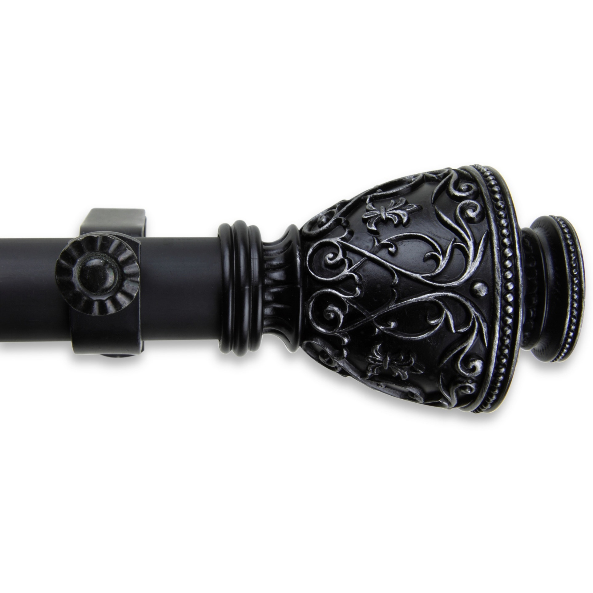 Virginia Curtain Rod 1 inch 120-170 inch - Black