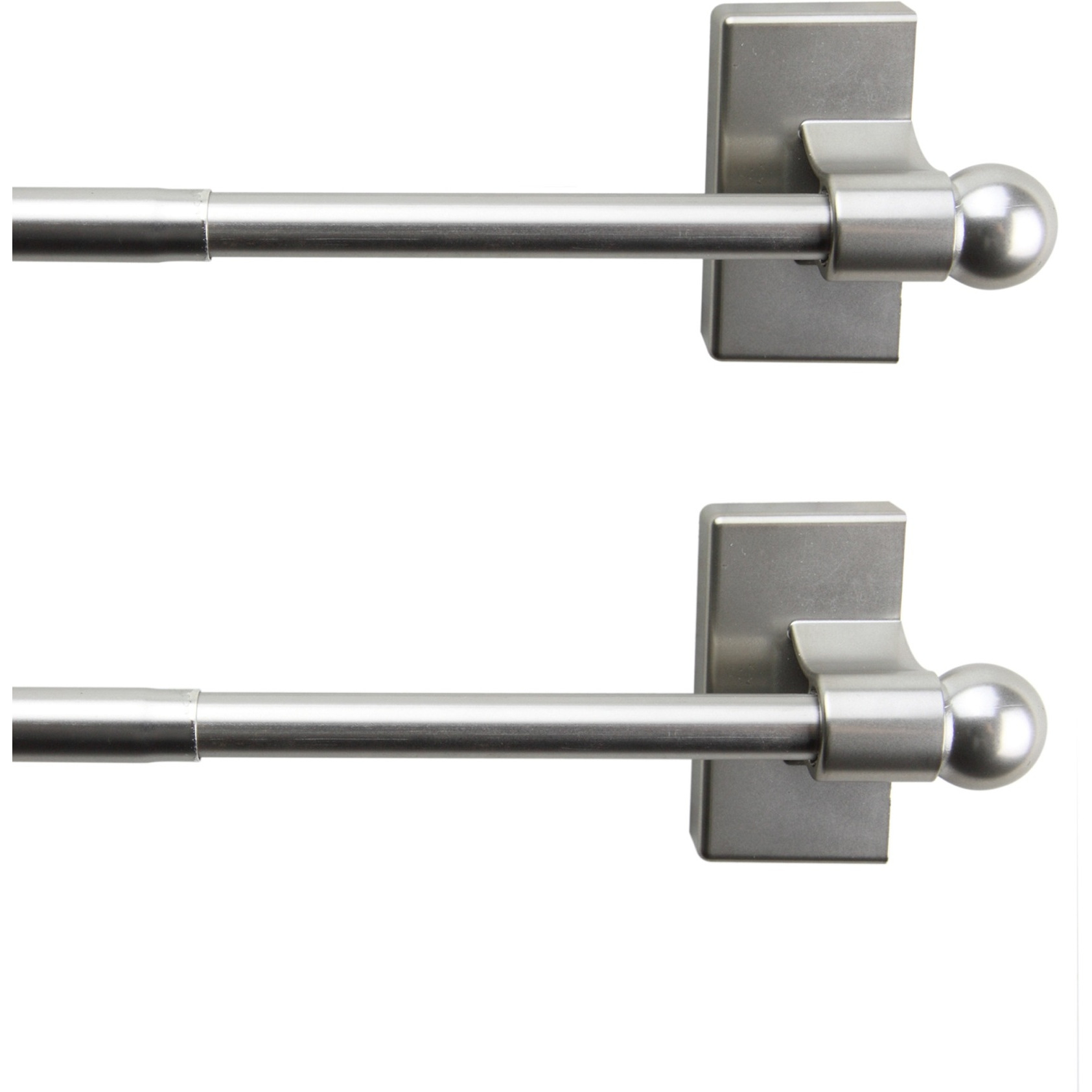 Magnetic Rod 7/16 inch 48-84 inch long (Set of 2) - Satin nickel