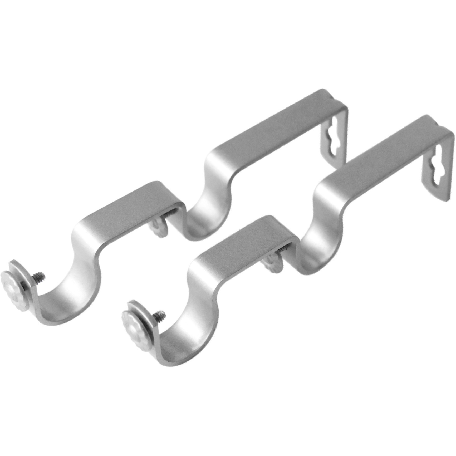 1 Inch Double Brackets - Satin Nickel