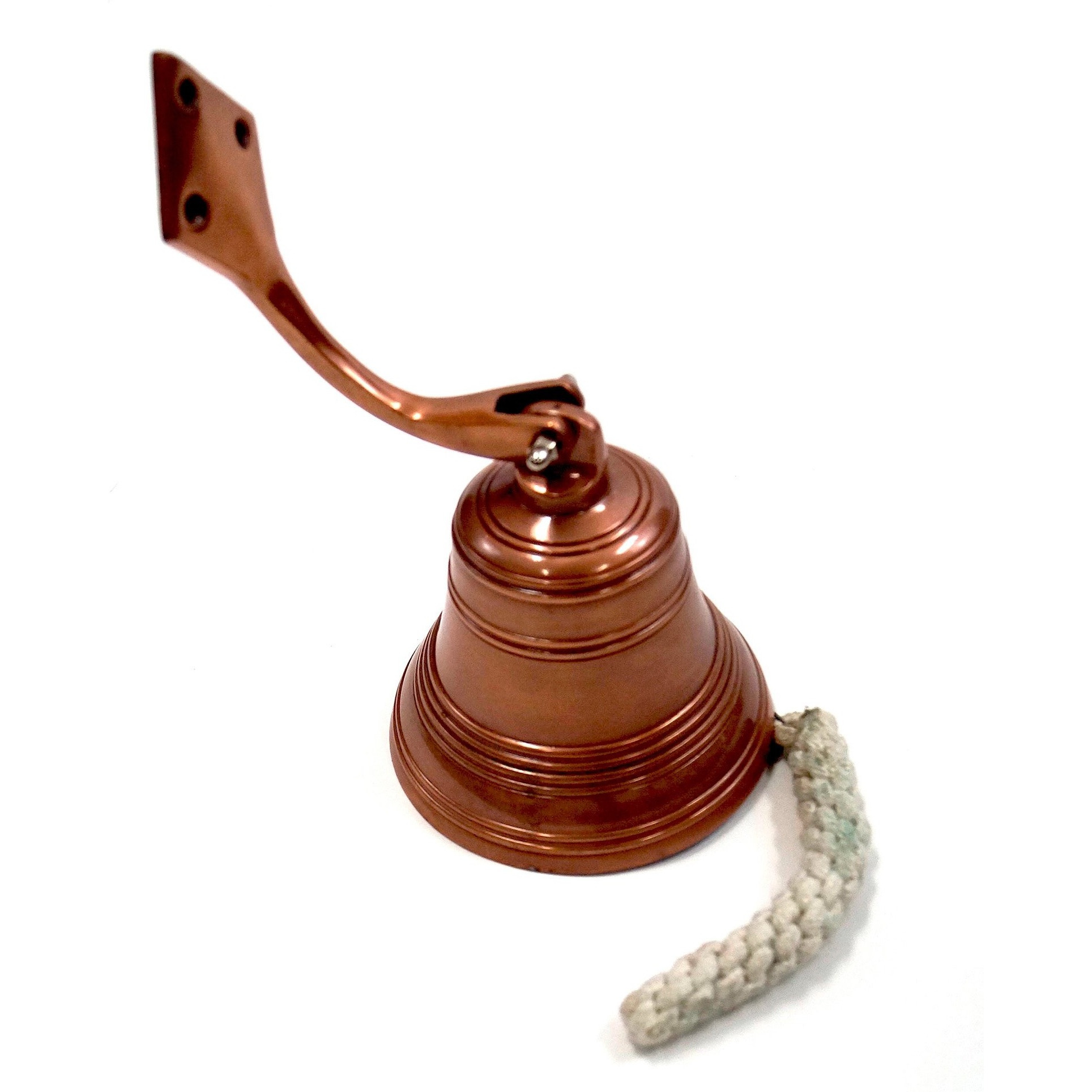 Copper Aluminum Ship Bell with Rope, 6"