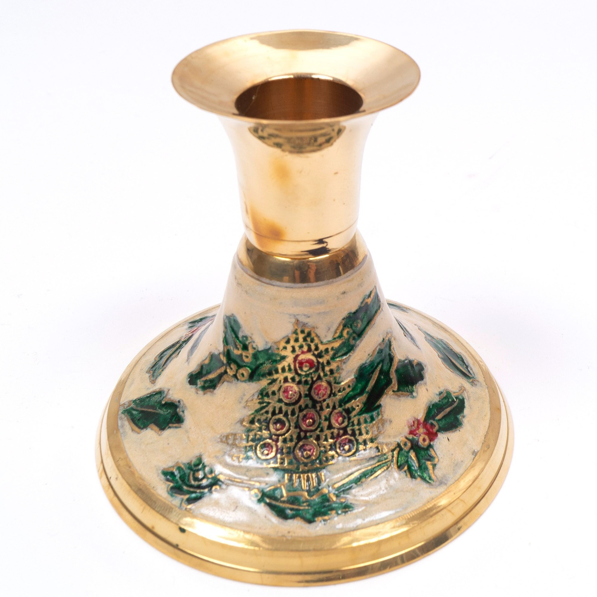 Brass Christmas Candle Holder