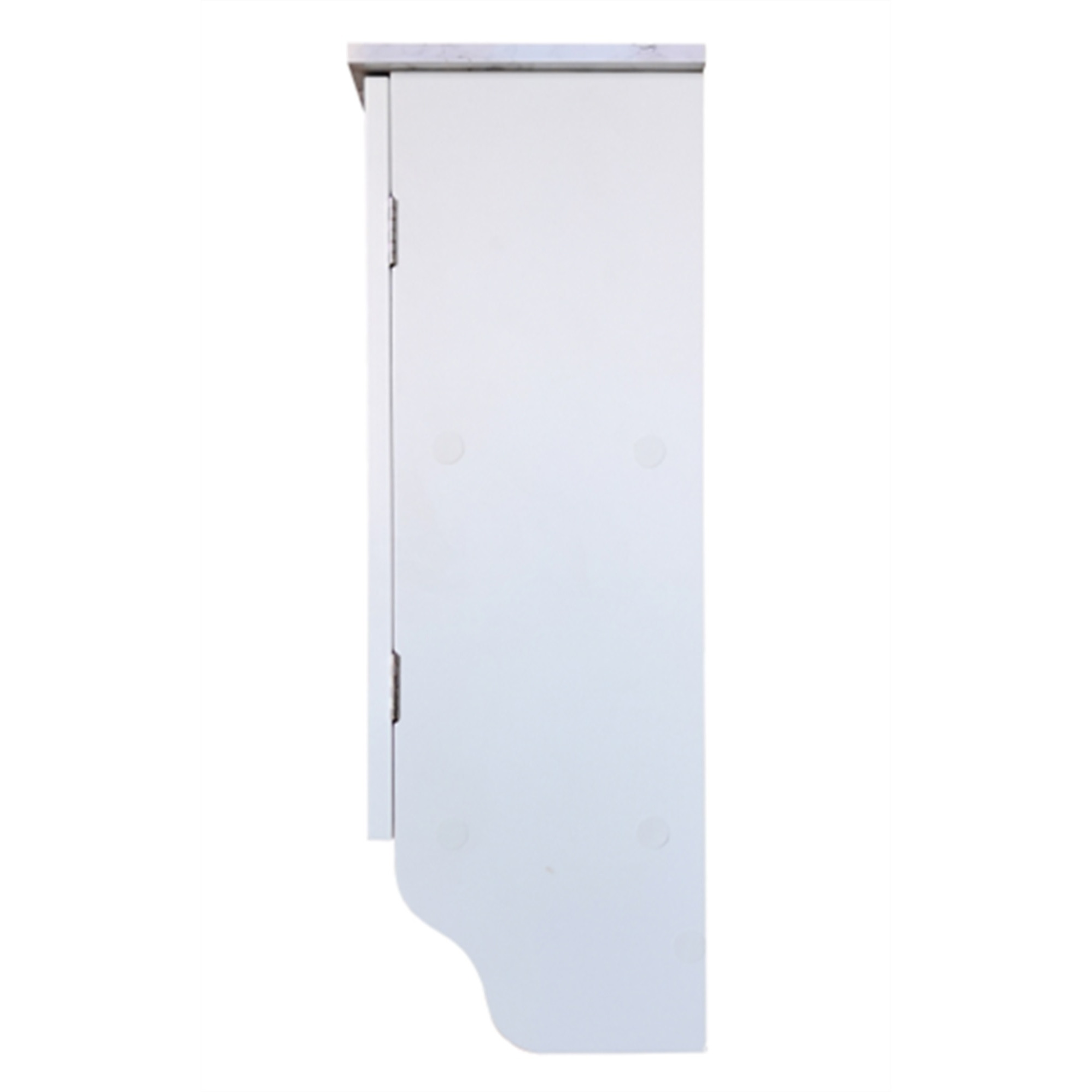 Trevita Wall Mounted Bathroom Storage Cabinet Medicine Chest With Adjustable Shelf & Towel Rack, White & Marble Wood, Contemporary