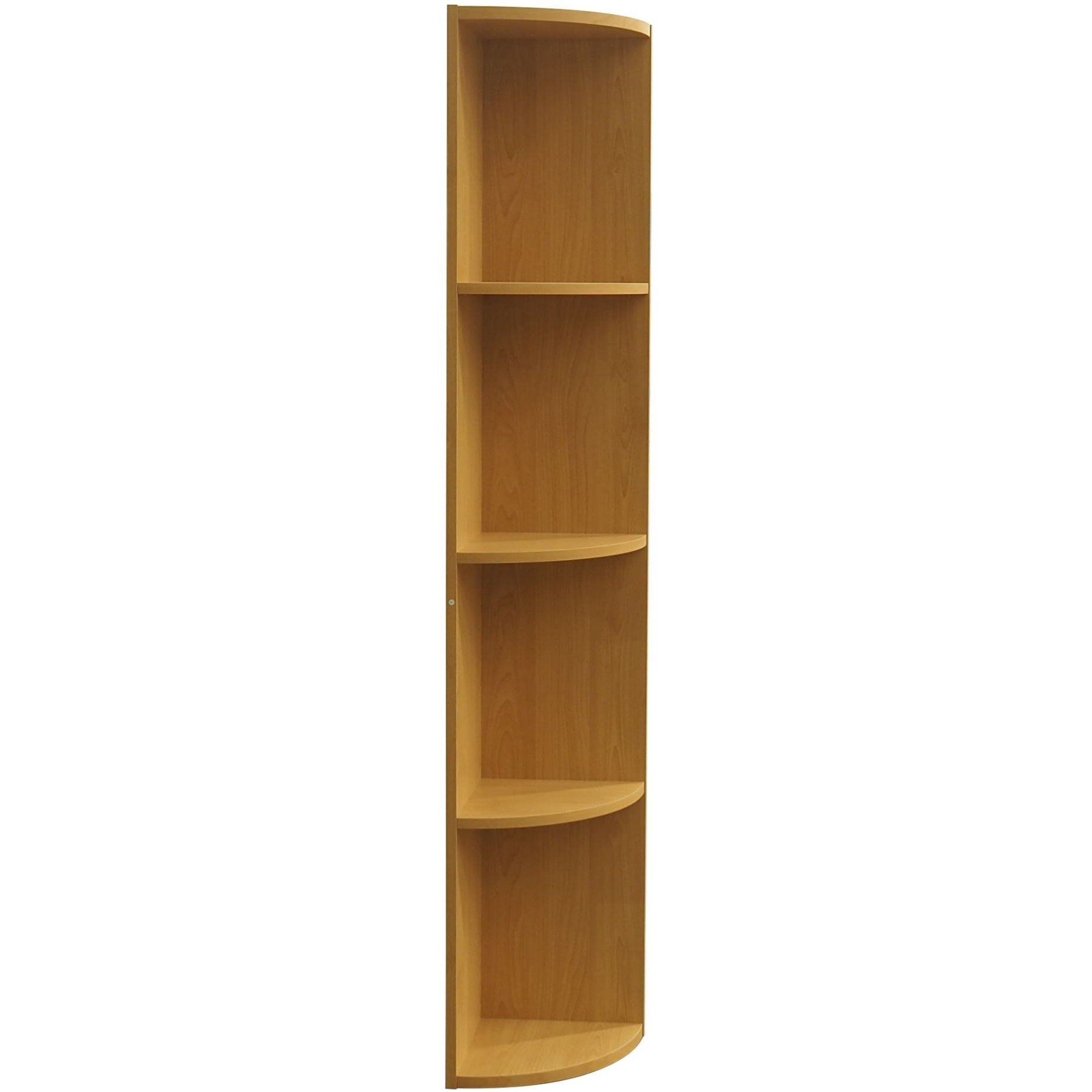 Orion 4 Tier Storage Shelves Corner Bookcase, Natural Wood, Contemporary