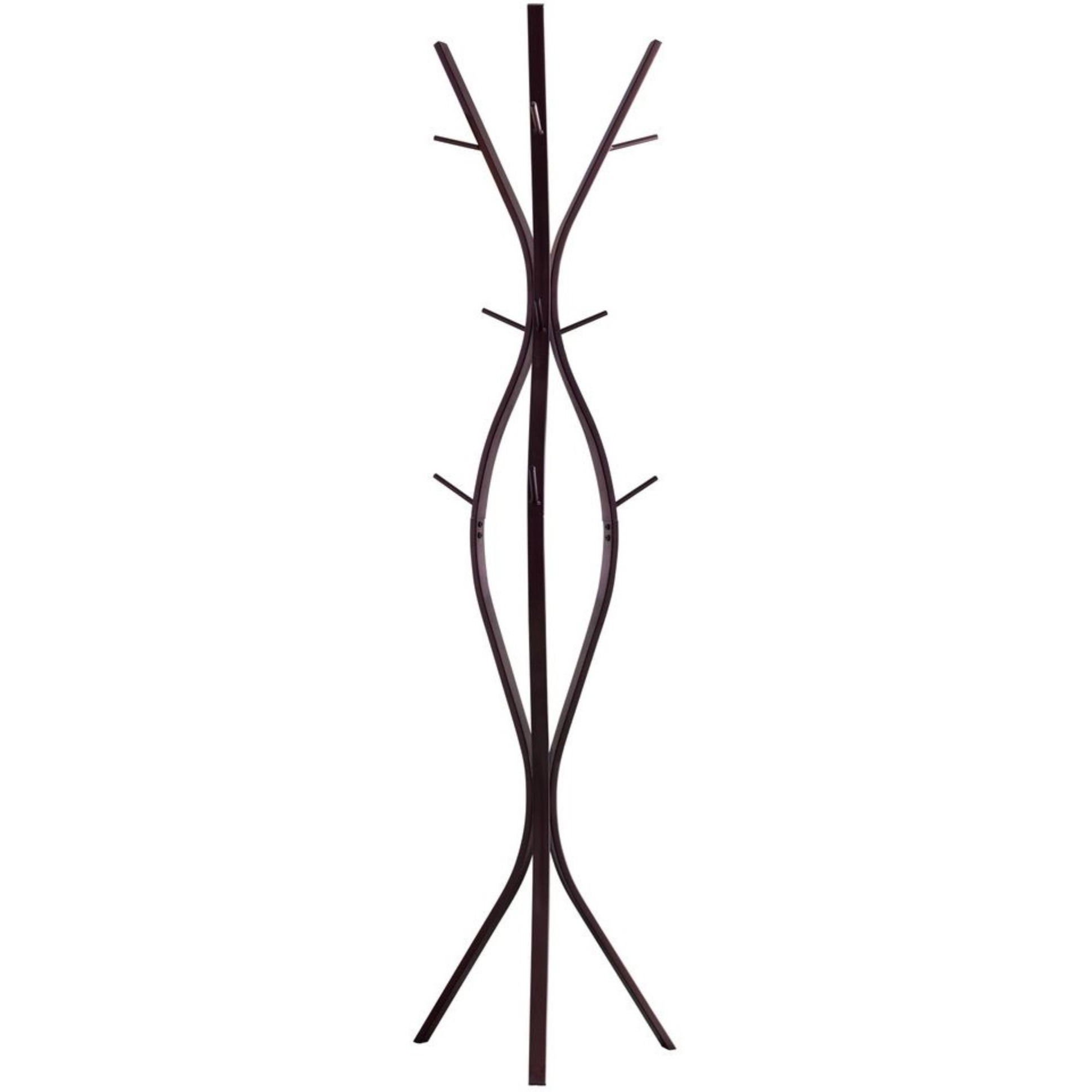 Iowa Twiggy Coat & Hat Rack Stand, Bronze Metal, 12 Hooks, 72&quotH, Transitional