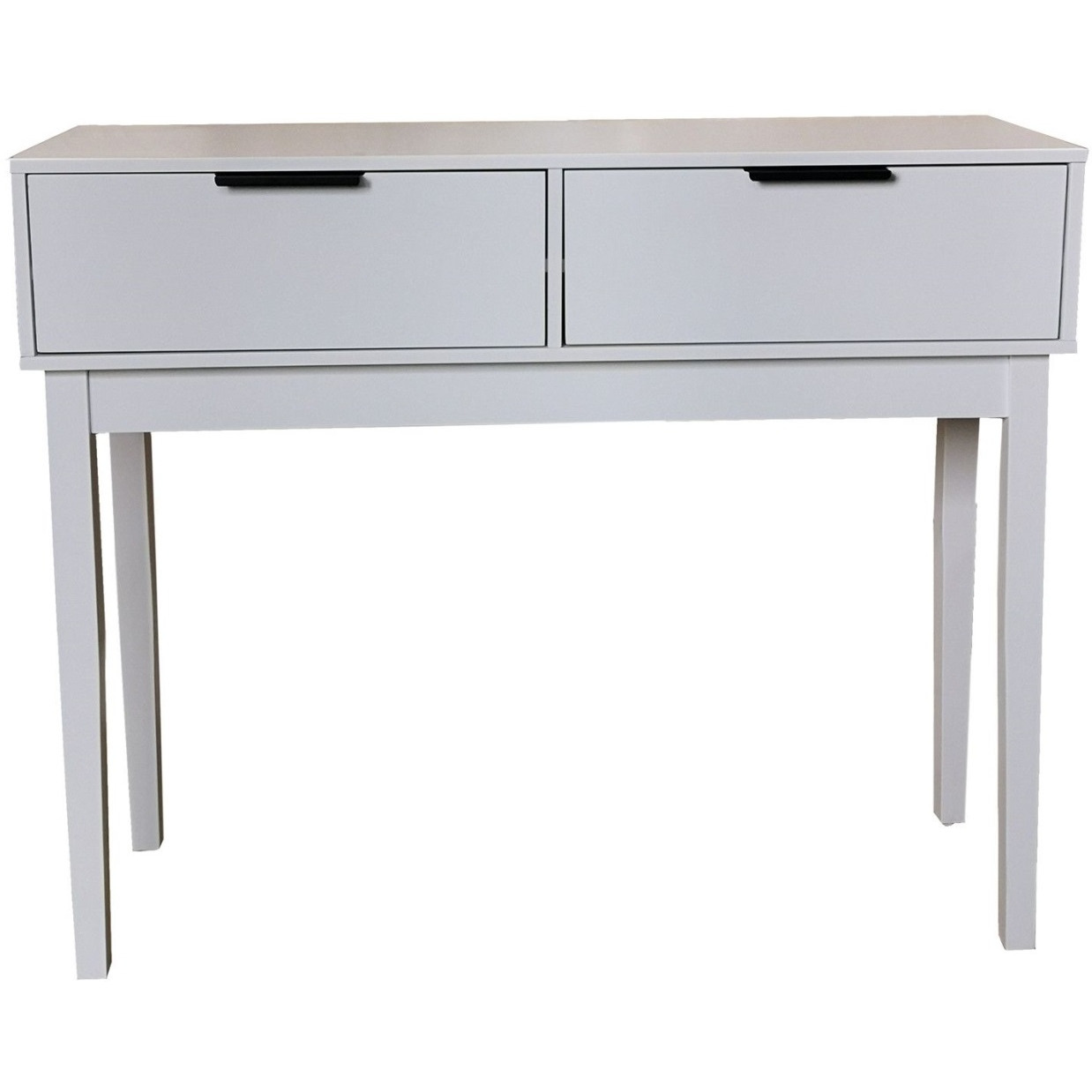 Patrick Entryway Console Sofa Table With 2 Storage Drawers, White Wood, Modern