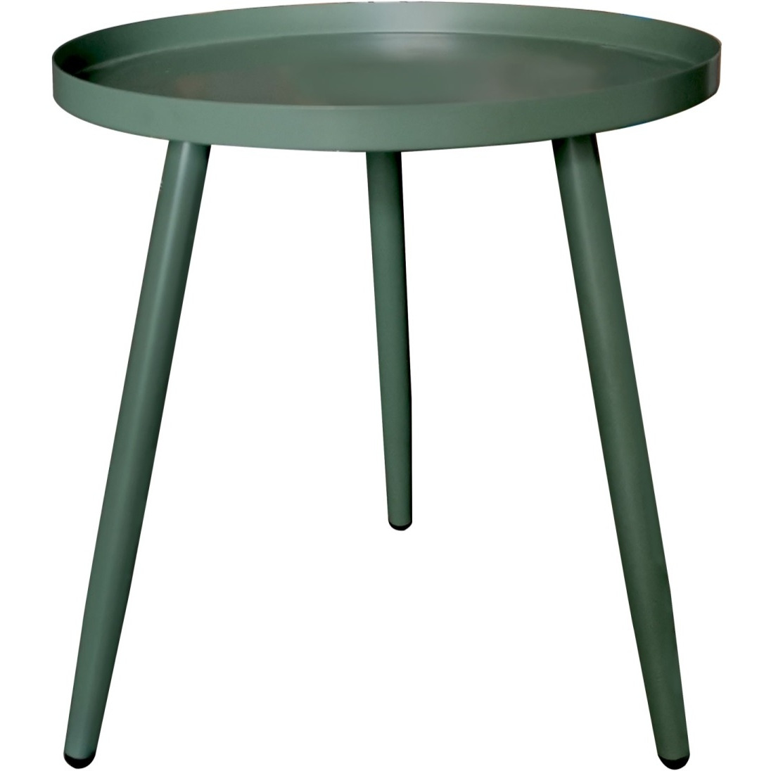 Scranton 3 Legged Side End Accent Table, 16" Round, Green Metal, Modern