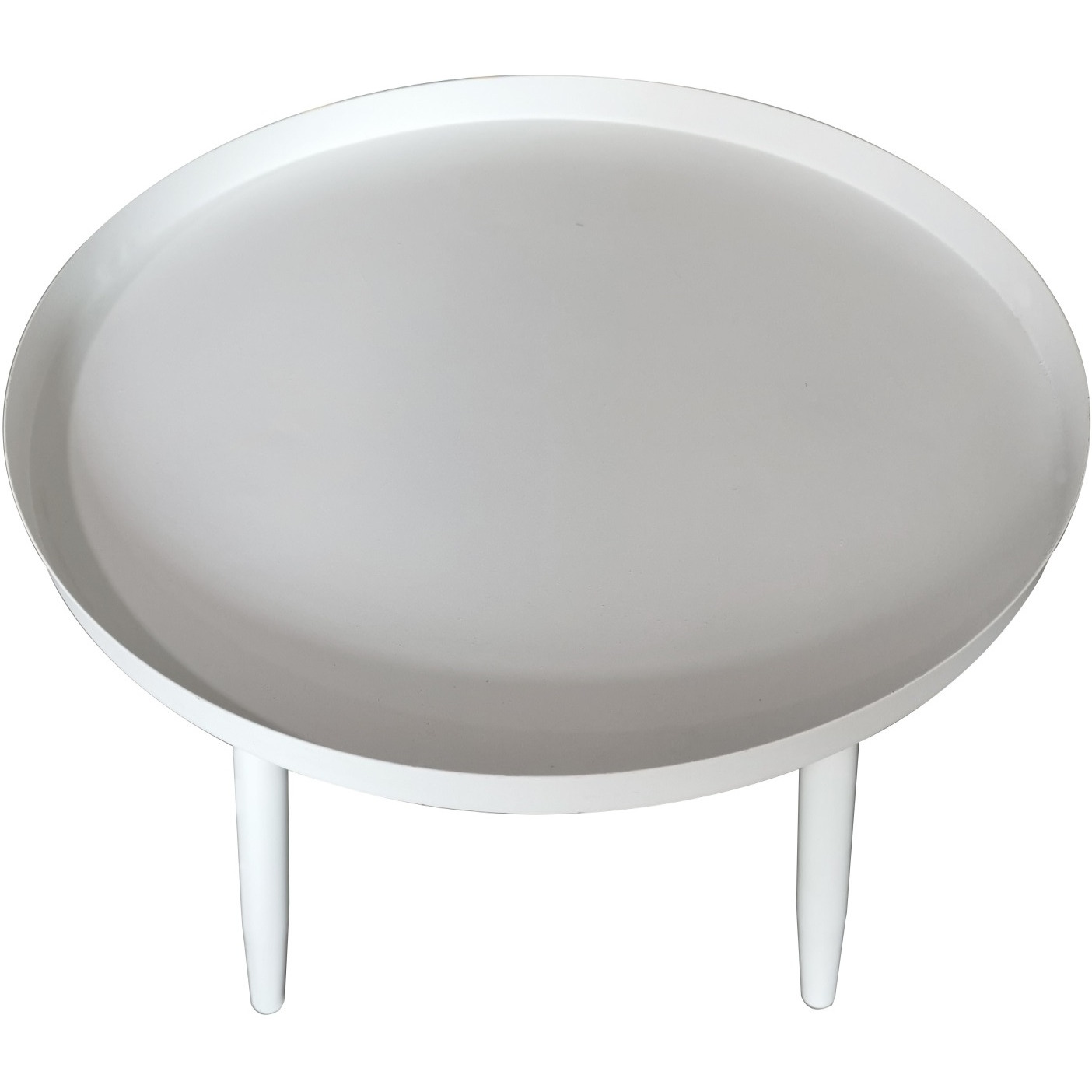 Scranton 3 Legged Side End Accent Table, 16" Round, White Metal, Modern