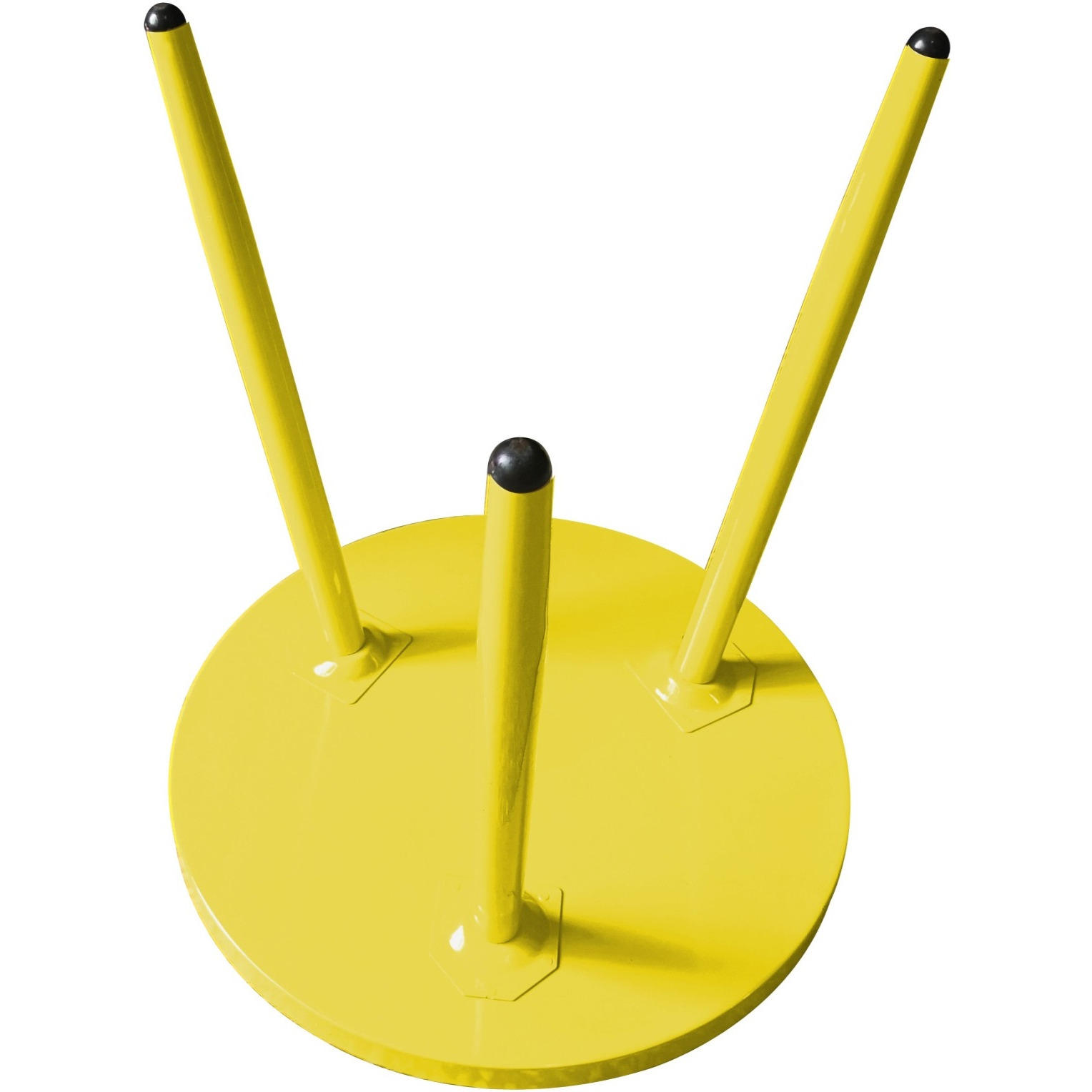Scranton 3 Legged Side End Accent Table, 16" Round, Yellow Metal, Modern