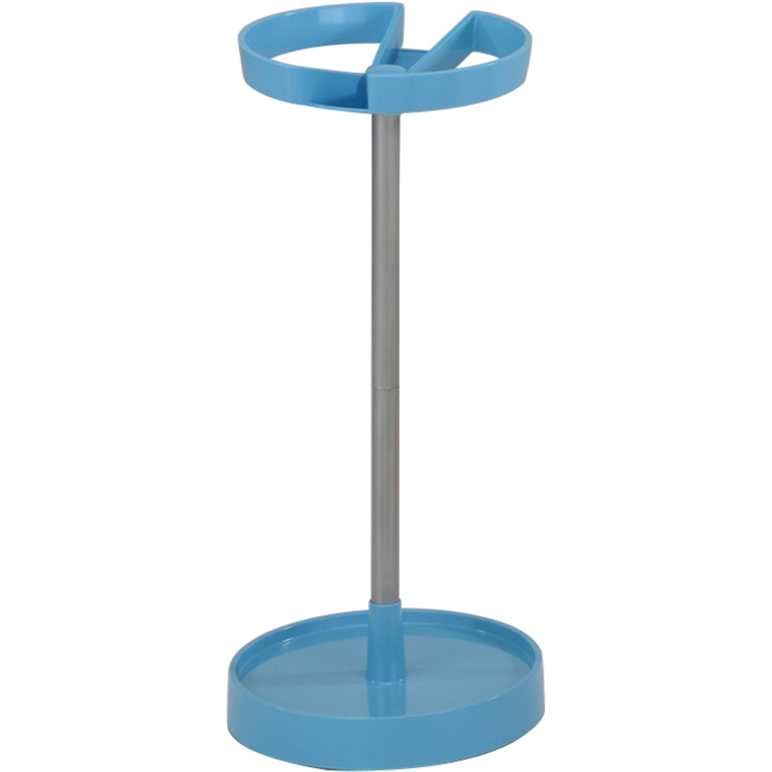 Telford Freestanding Umbrella Stand Rack, Blue Plastic & Silver Metal