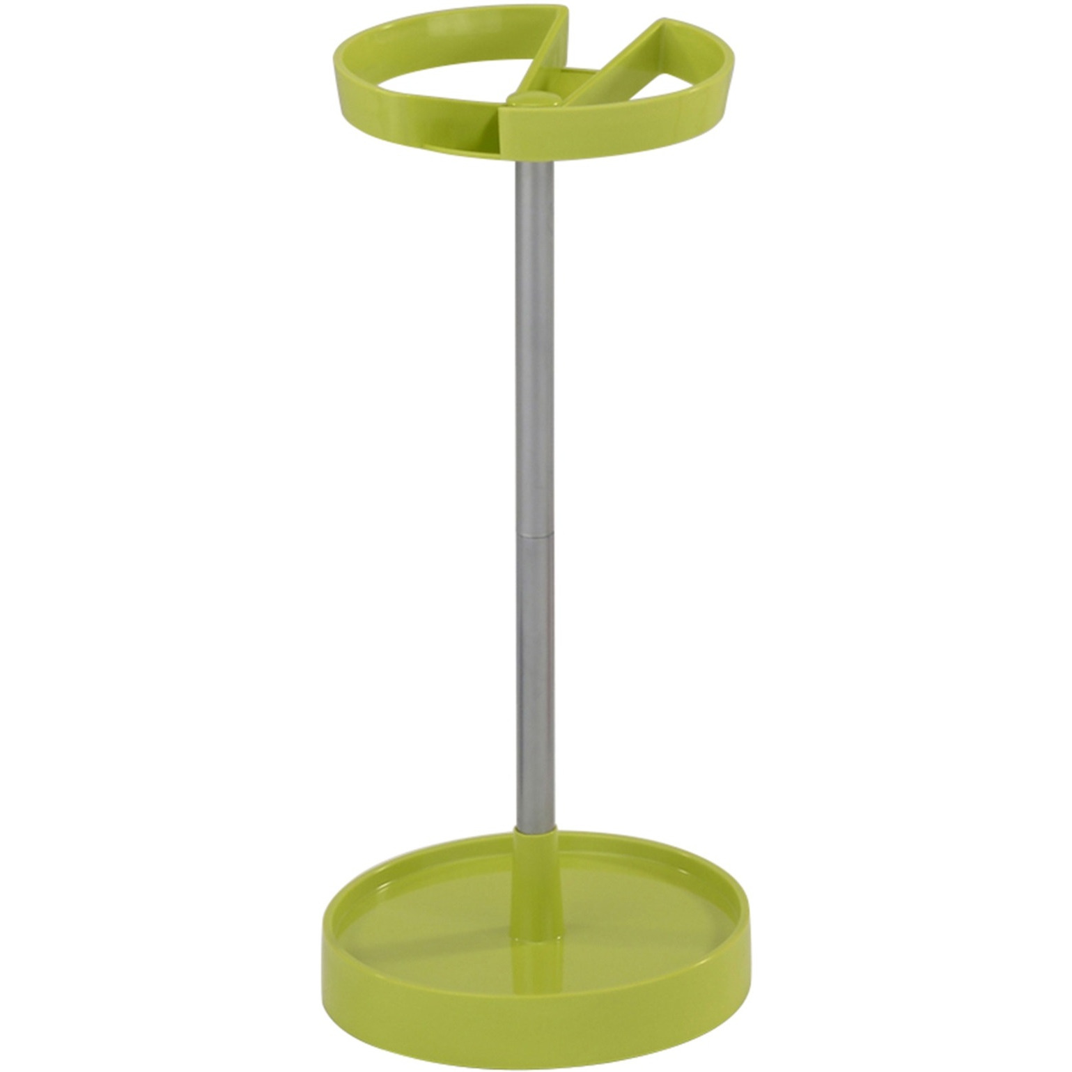 Telford Freestanding Umbrella Stand Rack, Green Plastic & Silver Metal