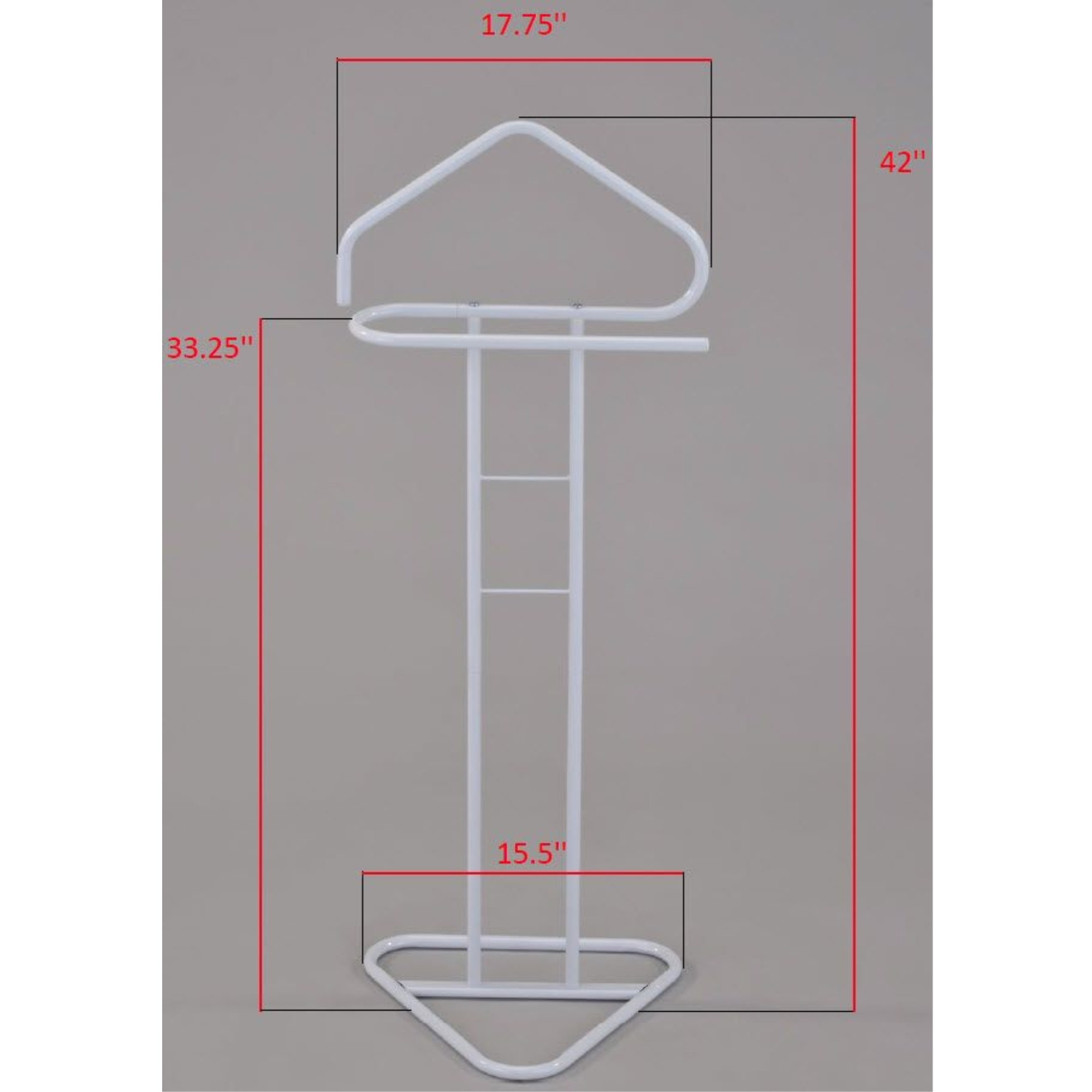 Fairview Suit & Tie Valet Stand Clothing Organizer Rack, White Metal