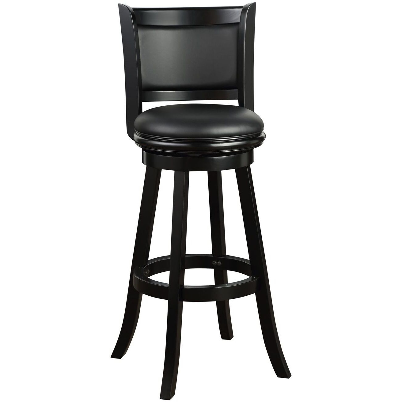 Boraam Augusta 34" Extra Tall Swivel Bar Stool, Black