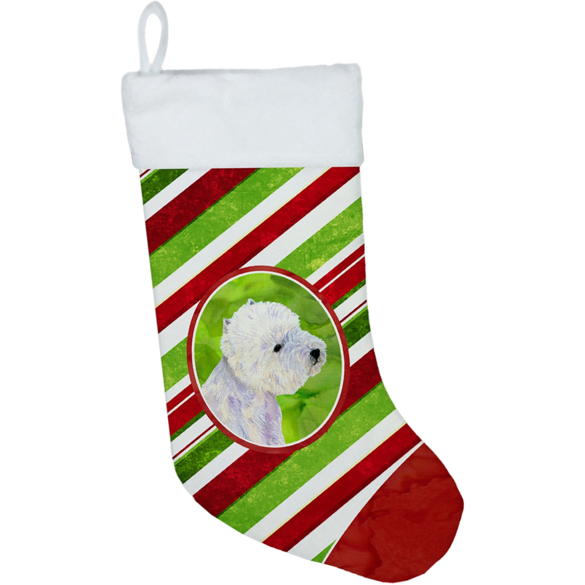 &quotCaroline's Treasures LH9225-CS Westie Candy Cane Holiday Christmas Stocking, 11 x 18"", Multicolor"