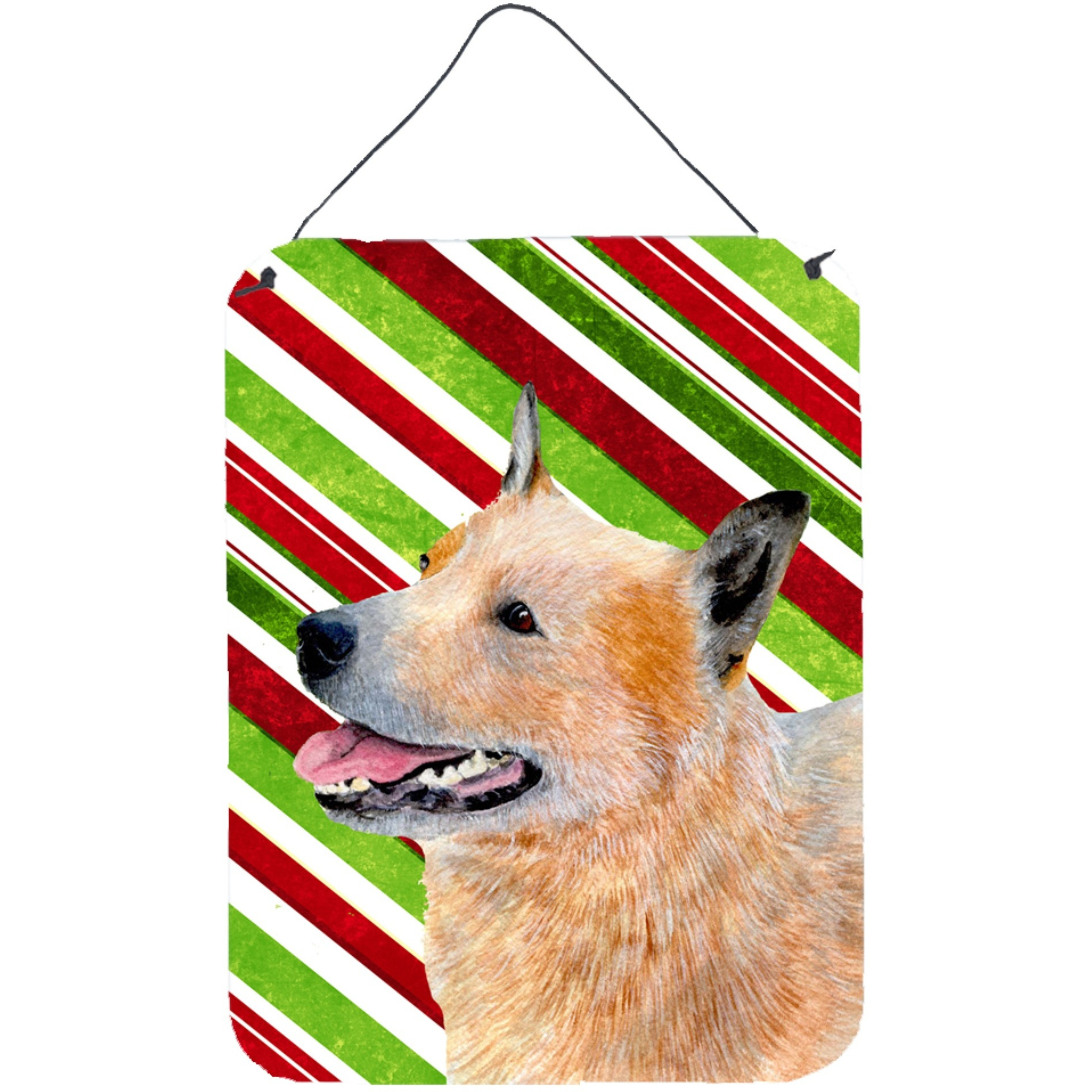 &quotCaroline's Treasures Australian Cattle Dog Candy Cane Holiday Christmas Wall or Door Hanging Prints, 16"" x 12"", Multicolor"