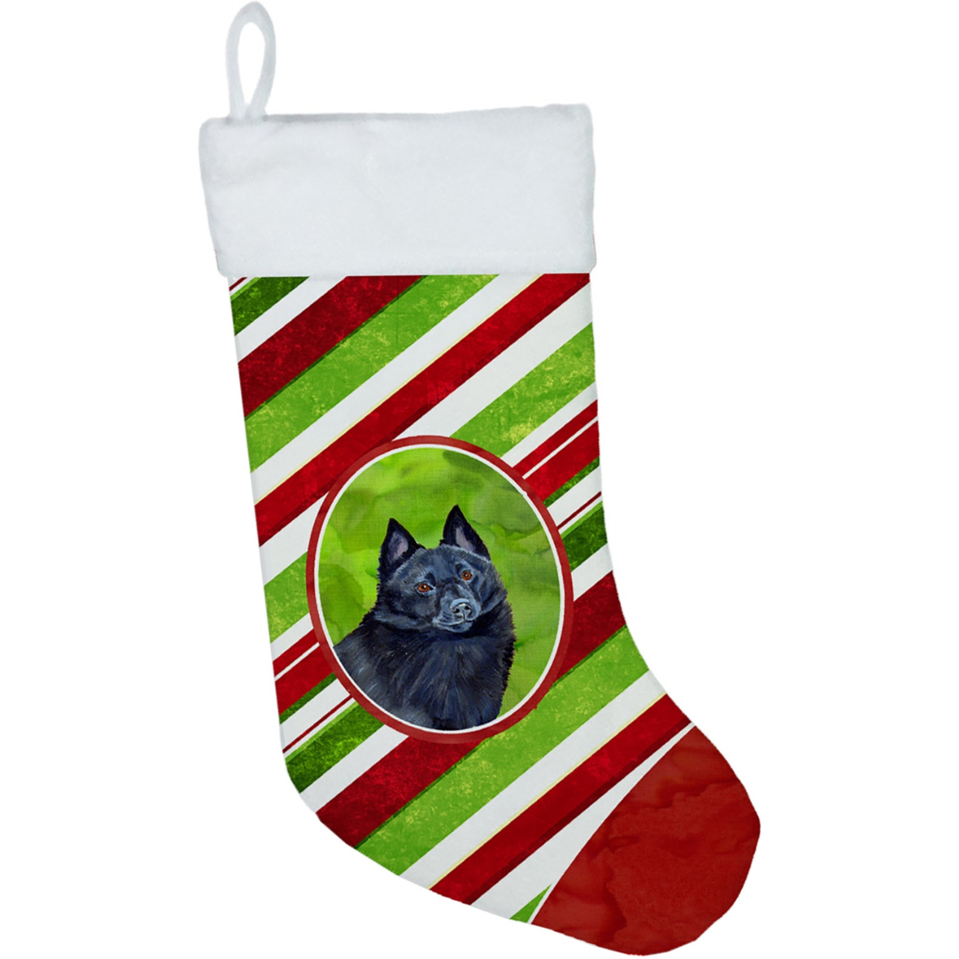 &quotCaroline's Treasures Schipperke Candy Cane Holiday Christmas Stocking, 11 x 18"", Multicolor"