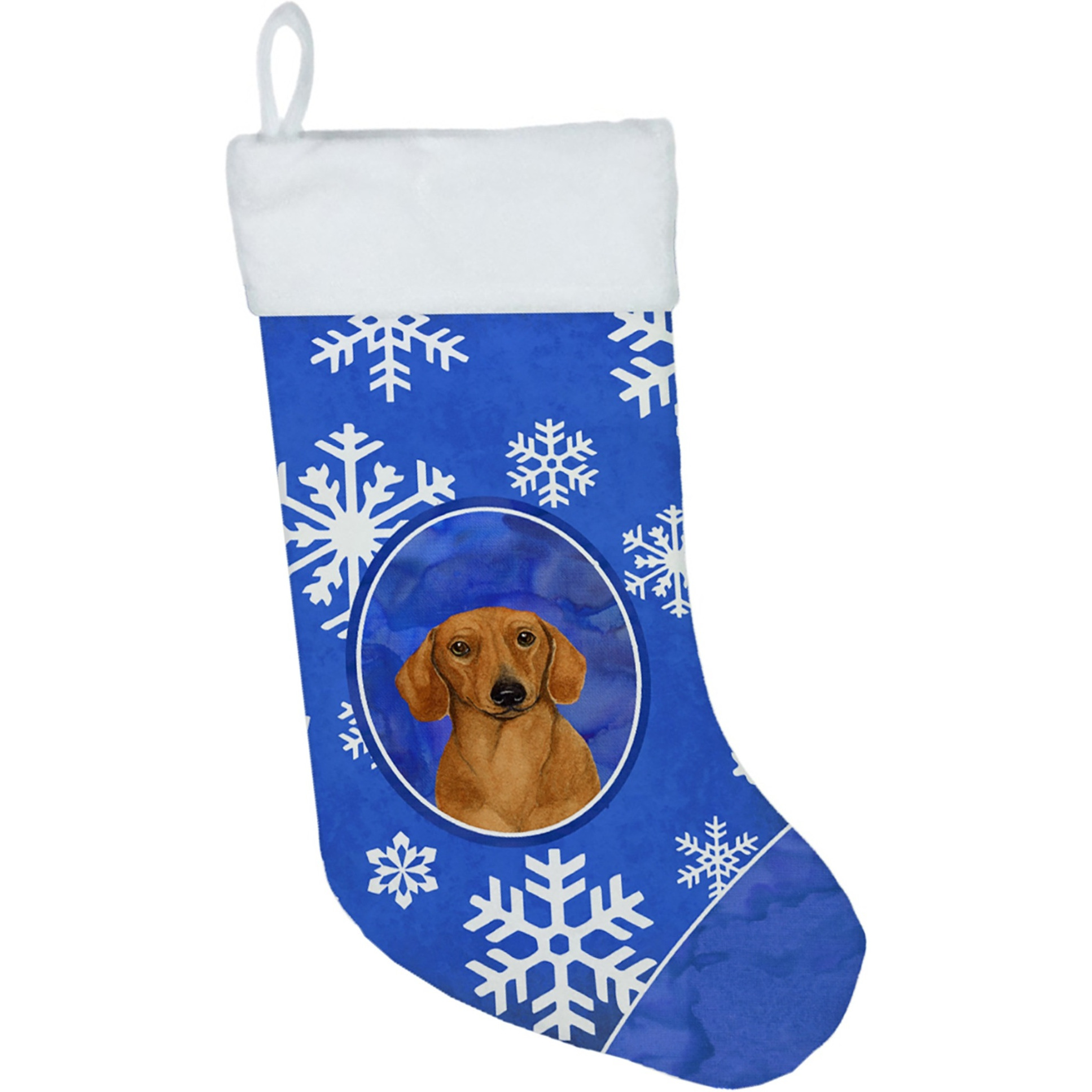 &quotCaroline's Treasures LH9267-CS Dachshund Winter Snowflakes Holiday Christmas Stocking, 11 x 18"", Multicolor"