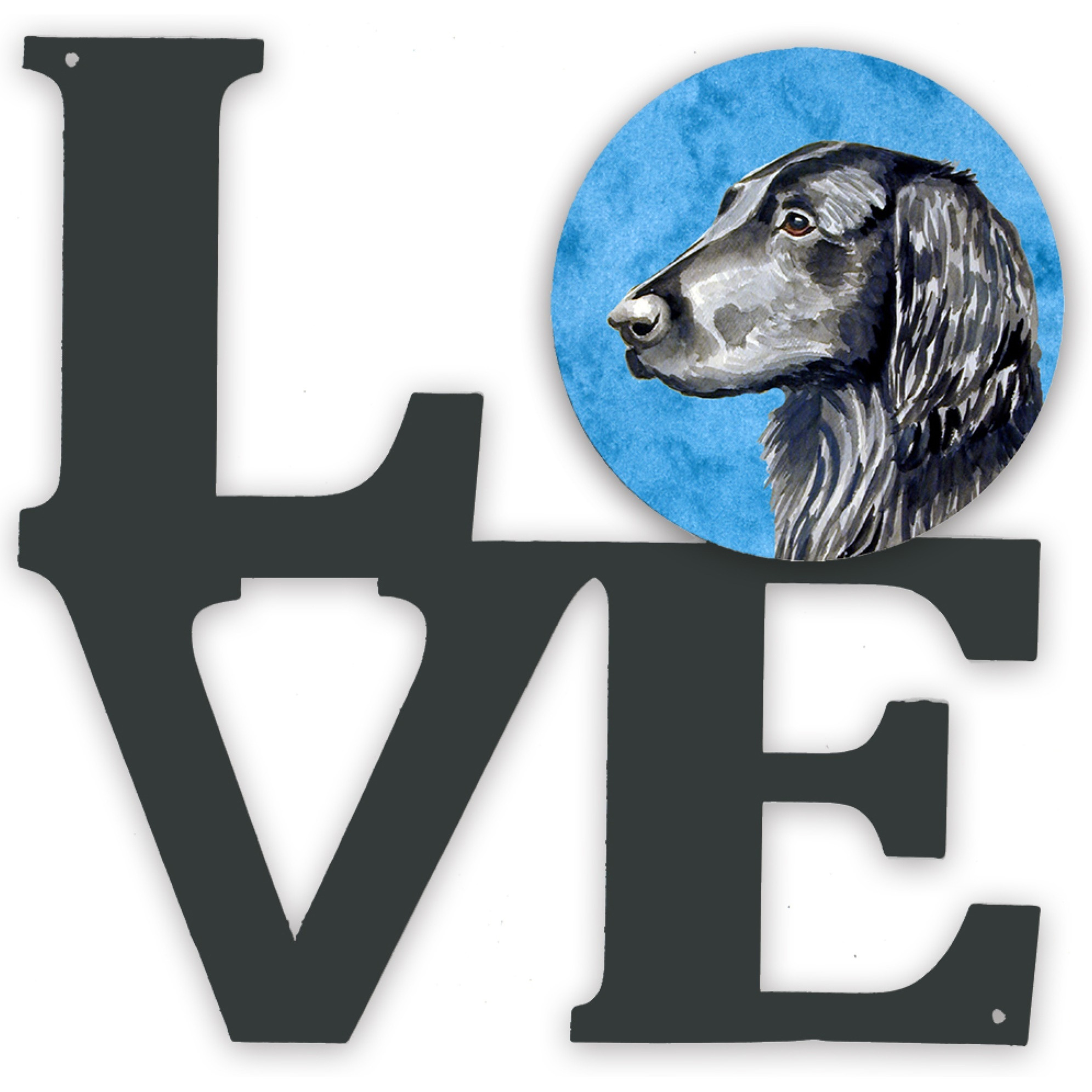 &quotCaroline's Treasures Blue Flat Coated Retriever Metal Artwork Love wall-decor, Multicolor"