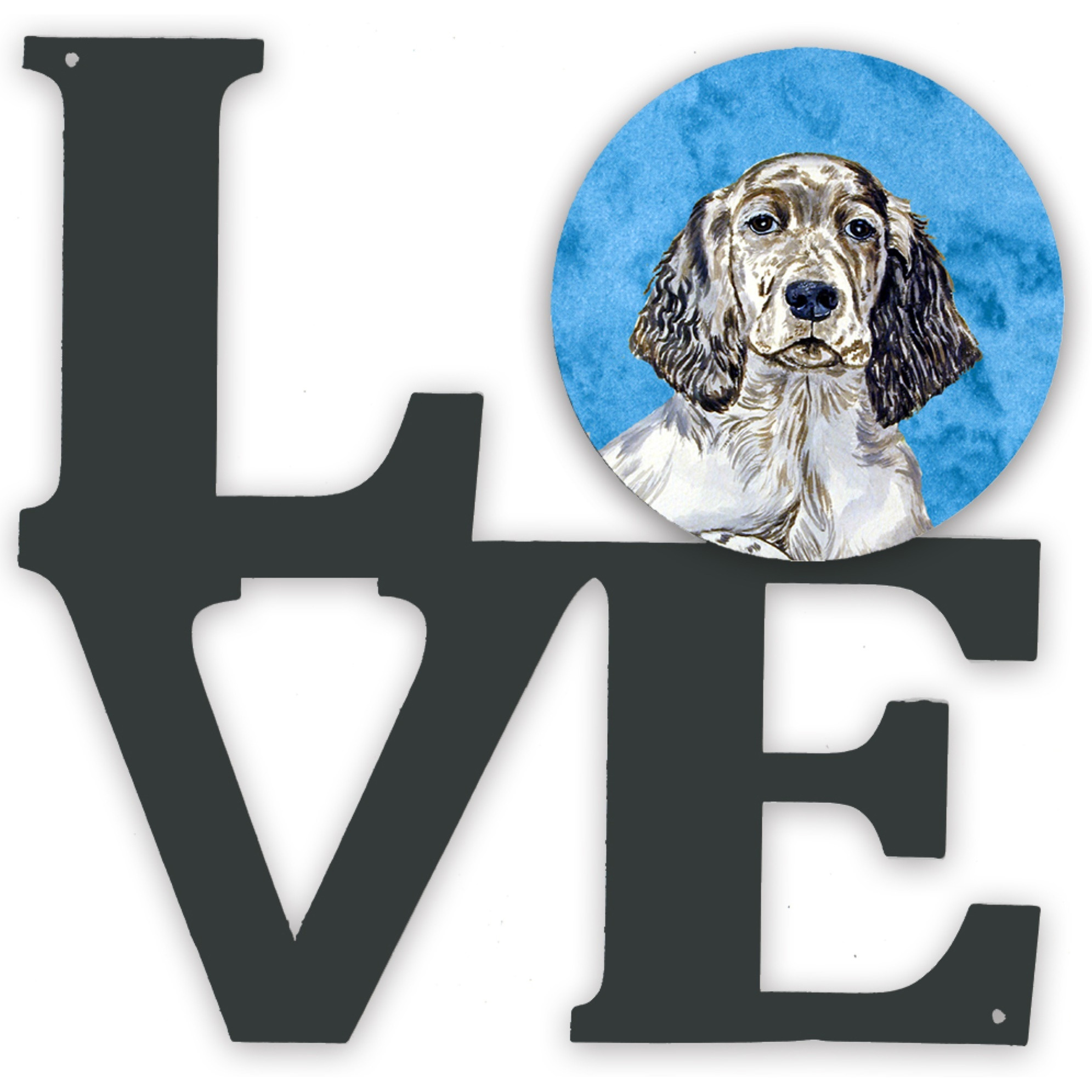 &quotCaroline's Treasures Blue English Setter Metal Artwork Love wall-decor, Multicolor"