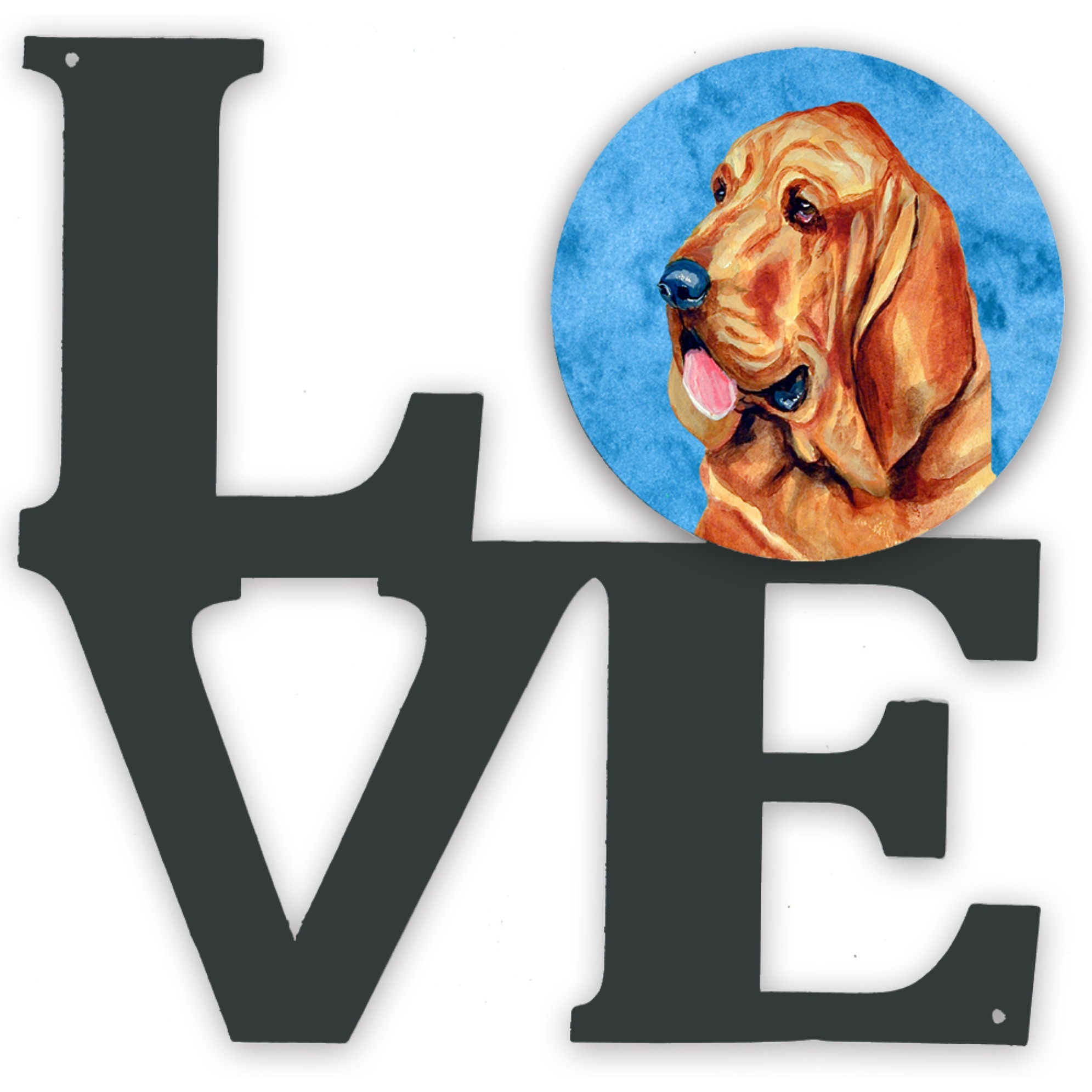 &quotCaroline's Treasures Blue Bloodhound Metal Artwork Love wall-decor, Multicolor"