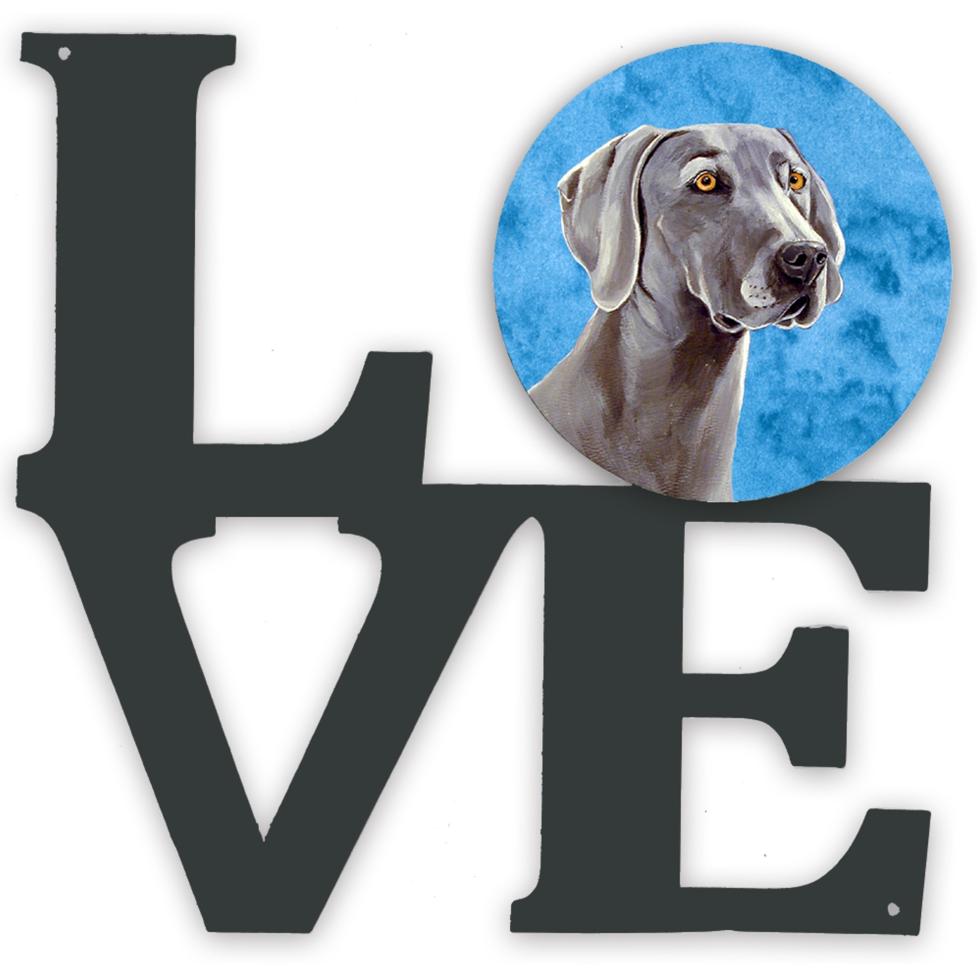 &quotCaroline's Treasures Blue Weimaraner Metal Artwork Love wall-decor, Multicolor"