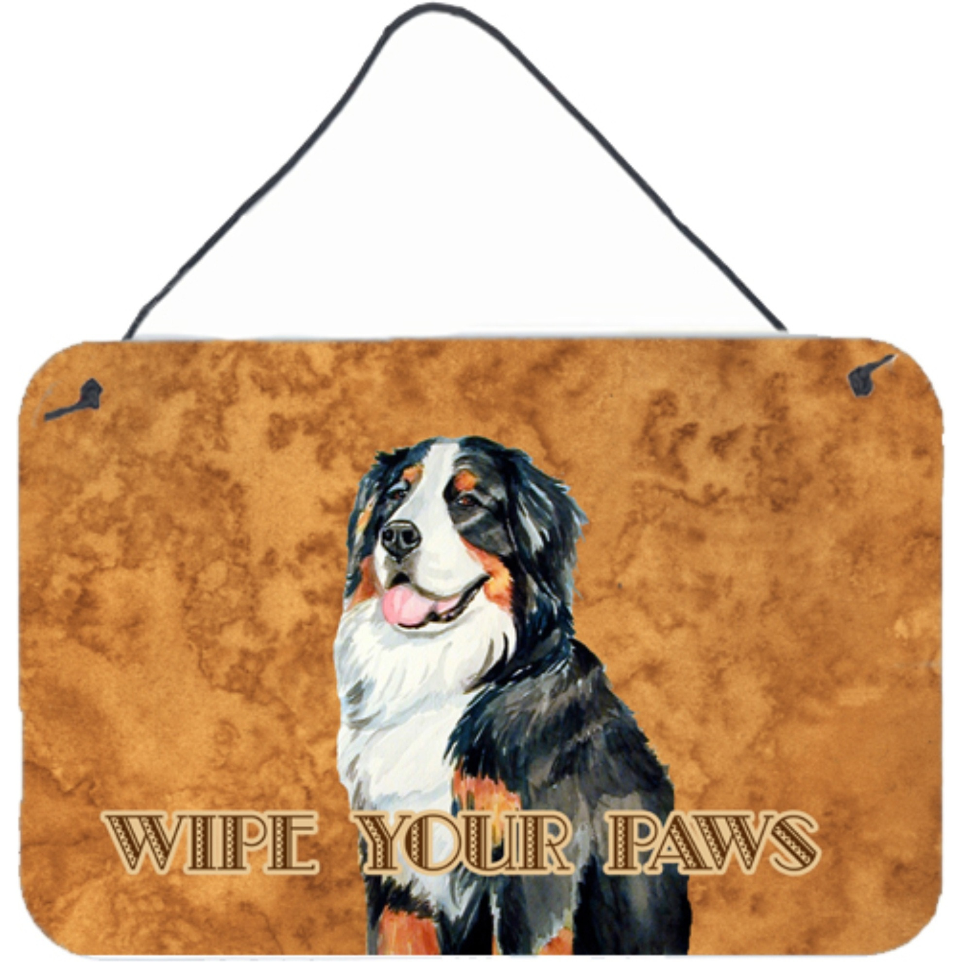 &quotCaroline's Treasures Bernese Mountain Dog Wipe Your Paws Aluminum Metal Wall or Door Hanging Prints, 8 x 12"""