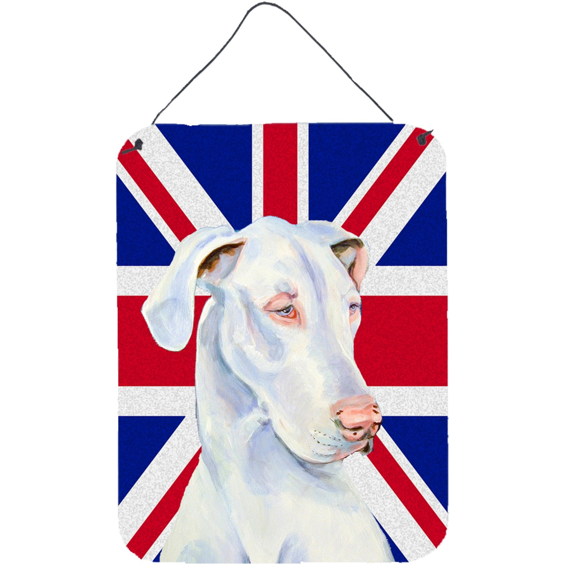 &quotCaroline's Treasures LH9465DS1216 Great Dane with English Union Jack British Flag Wall or Door Hanging Prints, 16"" x 12"""