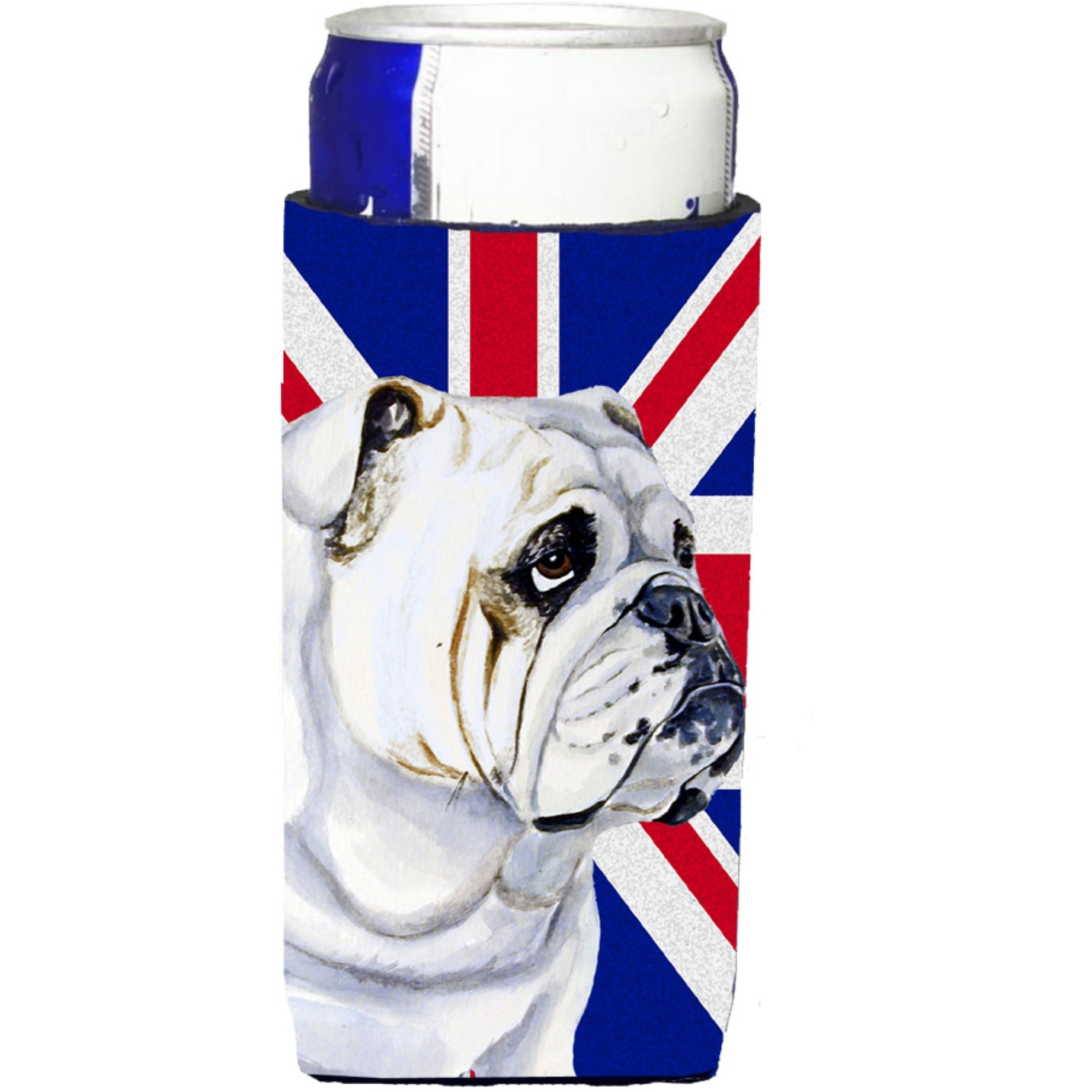 English Bulldog with English Union Jack British Flag Ultra Beverage Insulators for slim cans LH9471MUK