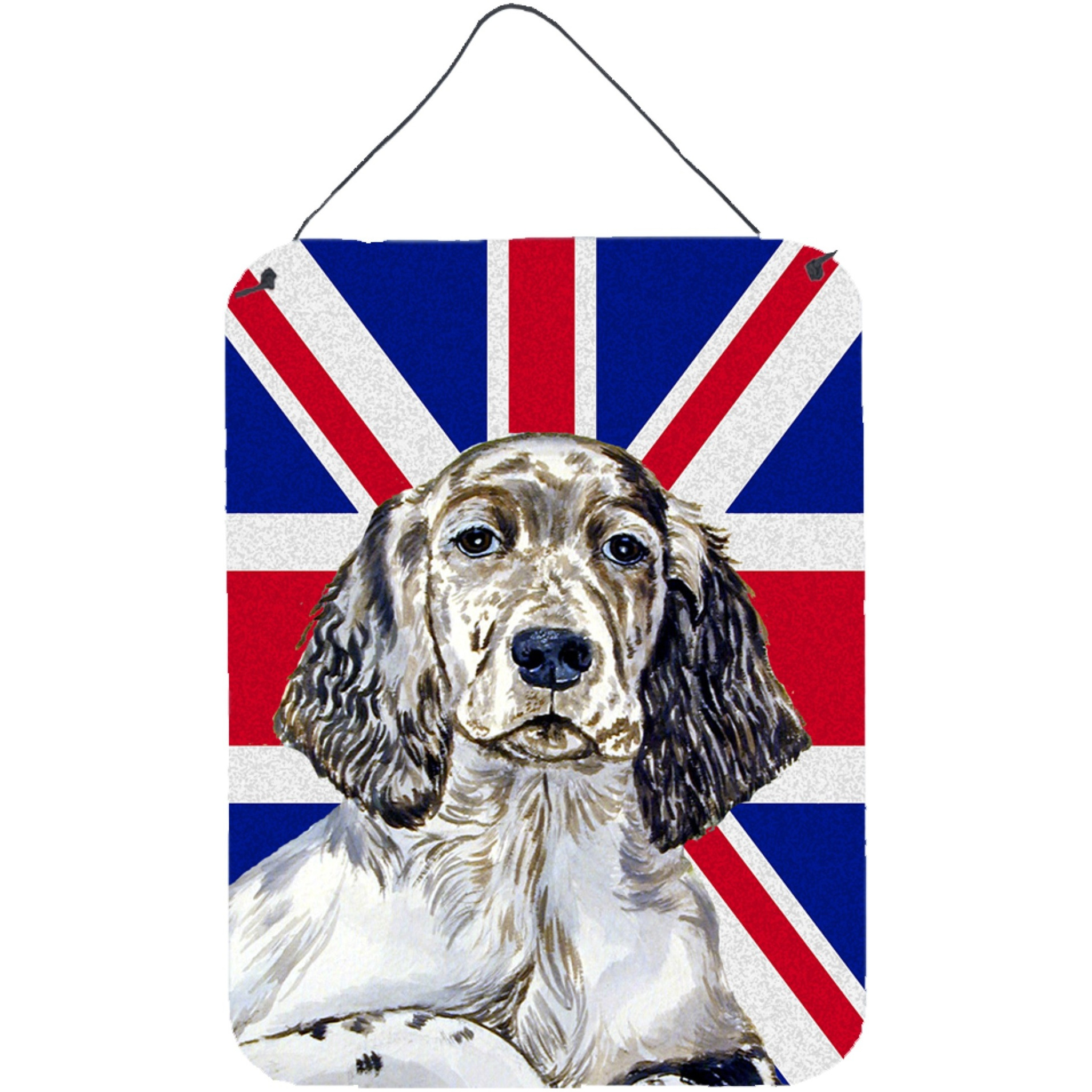 &quotCaroline's Treasures English Setter with English Union Jack British Flag Wall or Door Hanging Prints, 16"" x 12"""