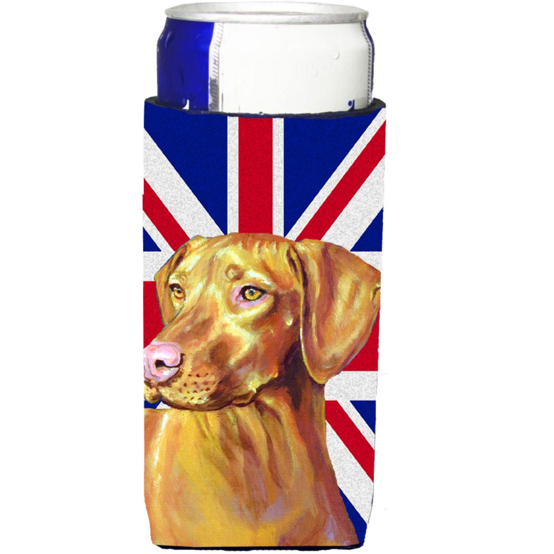 Vizsla with English Union Jack British Flag Ultra Beverage Insulators for slim cans LH9477MUK