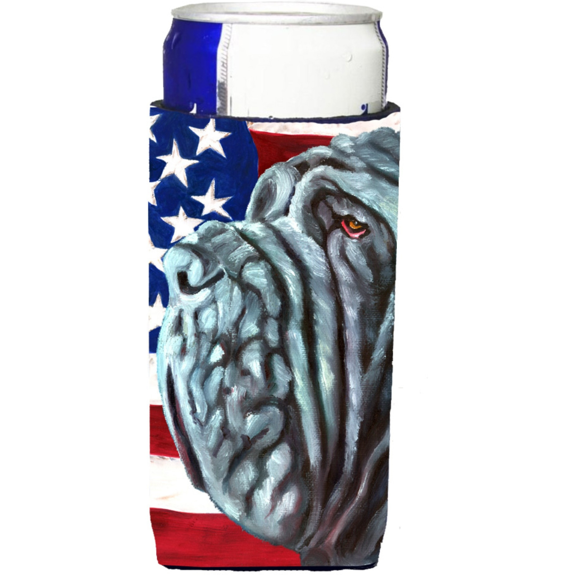 Neapolitan Mastiff USA Patriotic American Flag Ultra Beverage Insulators for slim cans LH9540MUK