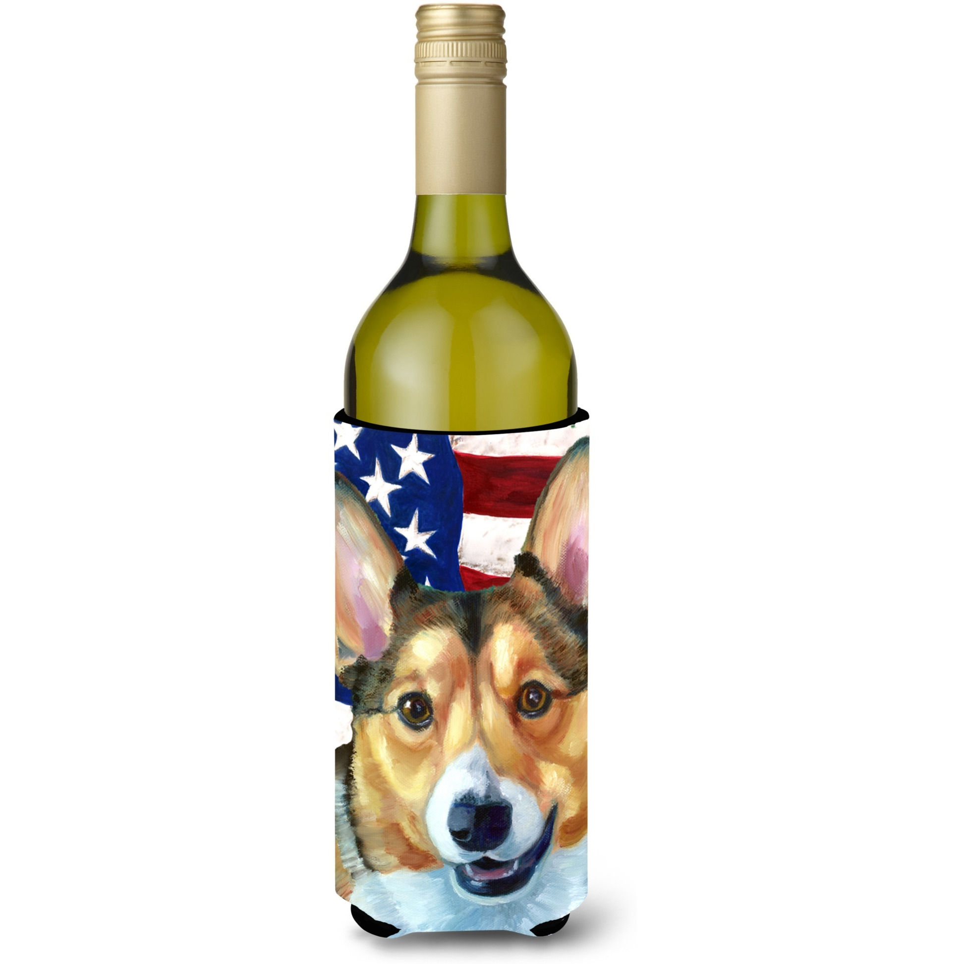 Corgi USA Patriotic American Flag Wine Bottle Beverage Insulator Hugger LH9546LITERK