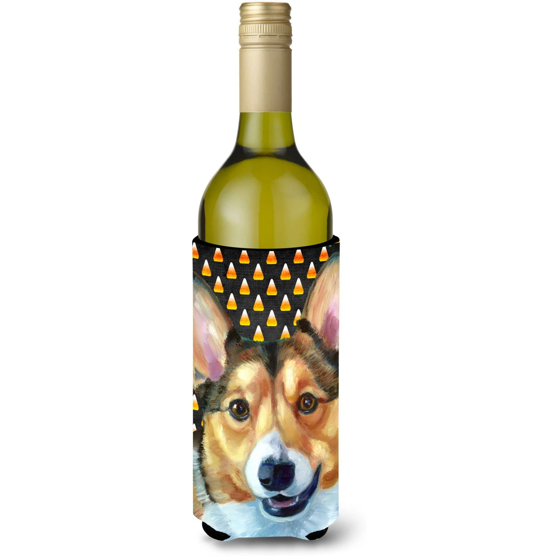 Corgi Candy Corn Halloween Wine Bottle Beverage Insulator Hugger LH9553LITERK