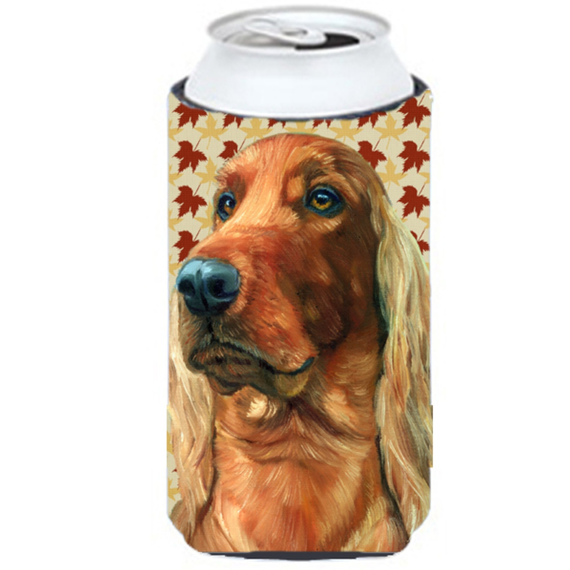 Irish Setter Fall Leaves Tall Boy Beverage Insulator Hugger LH9555TBC