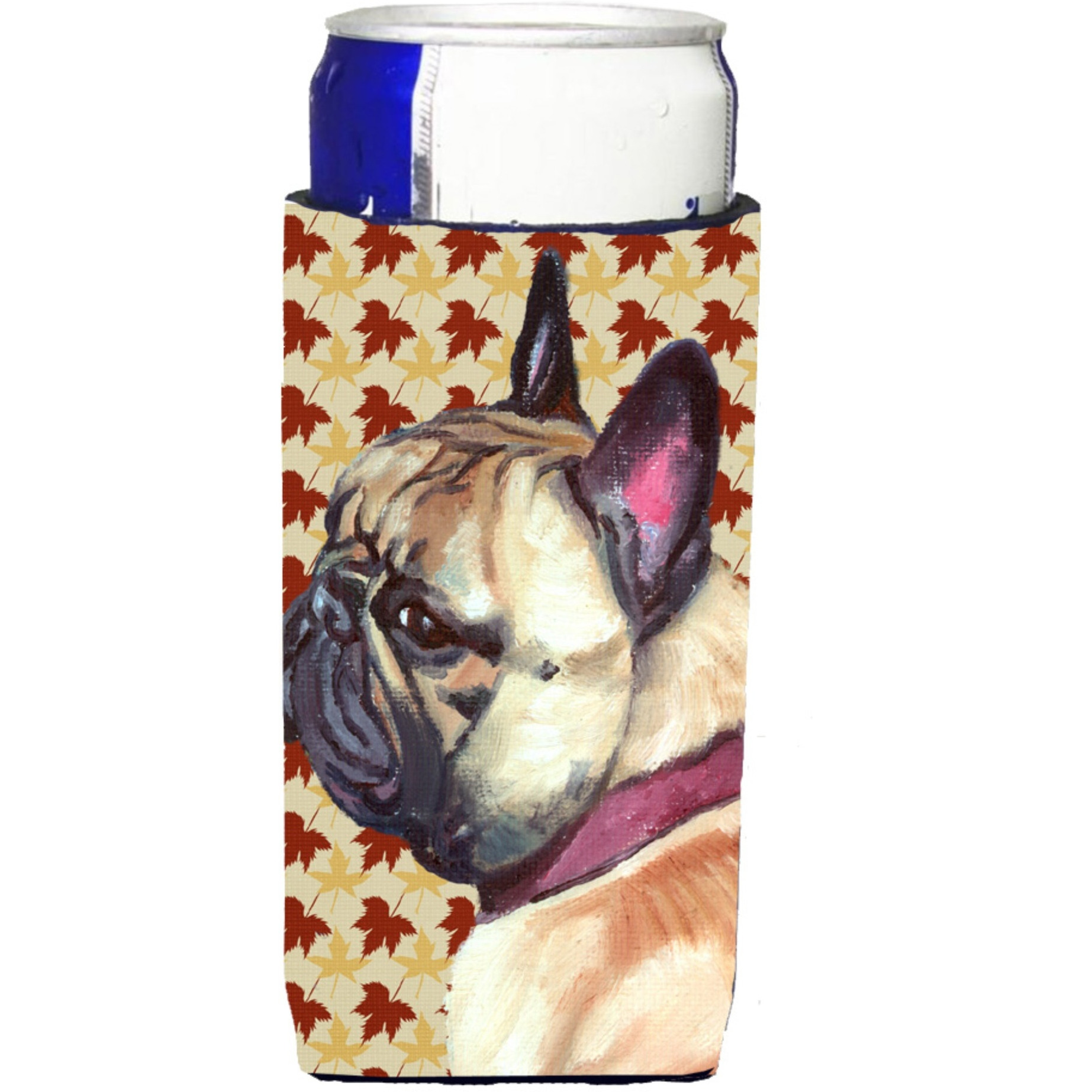 French Bulldog Frenchie Fall Leaves Ultra Beverage Insulators for slim cans LH9559MUK