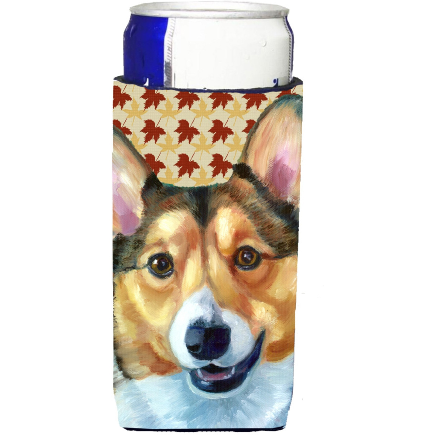 Corgi Fall Leaves Ultra Beverage Insulators for slim cans LH9560MUK