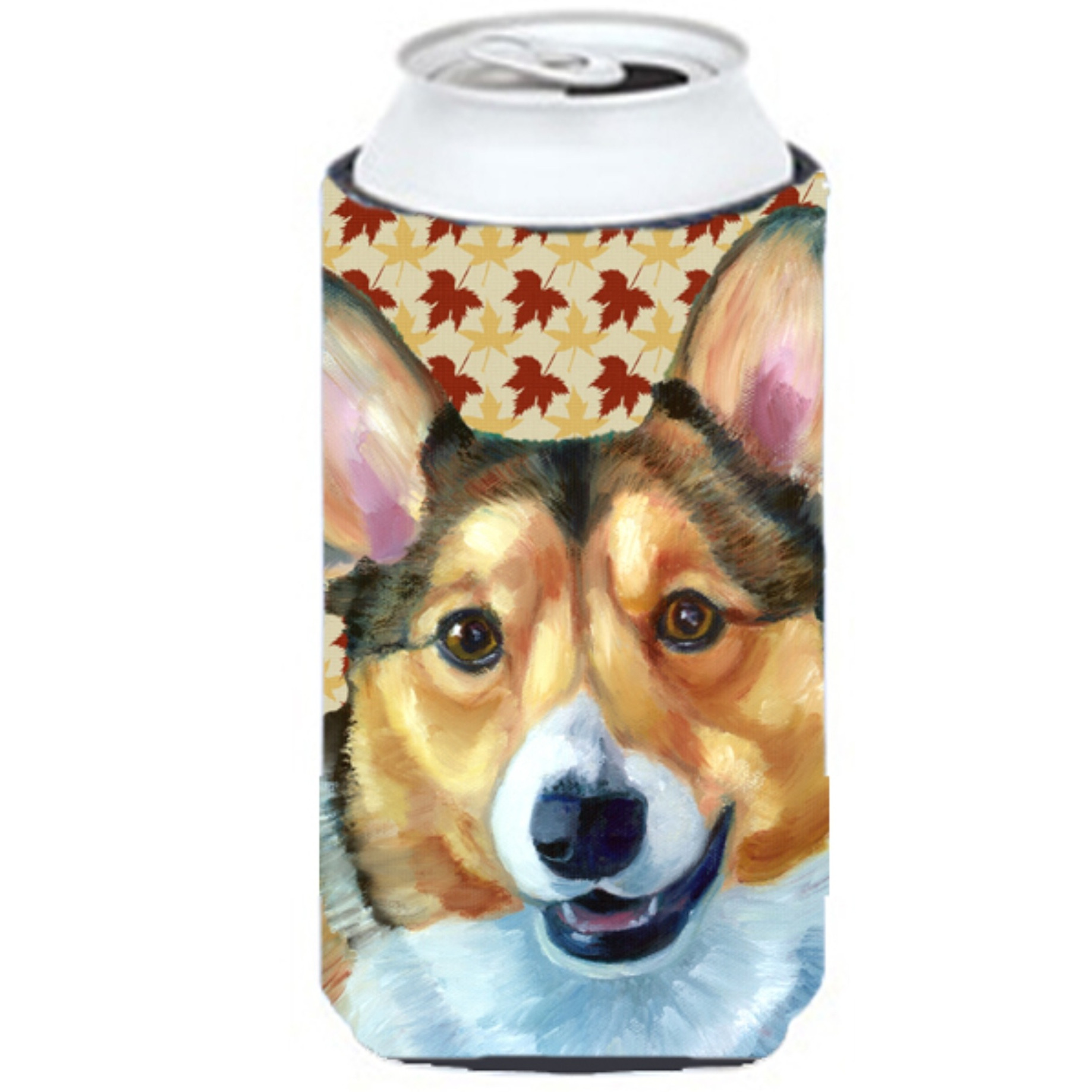 Corgi Fall Leaves Tall Boy Beverage Insulator Hugger LH9560TBC