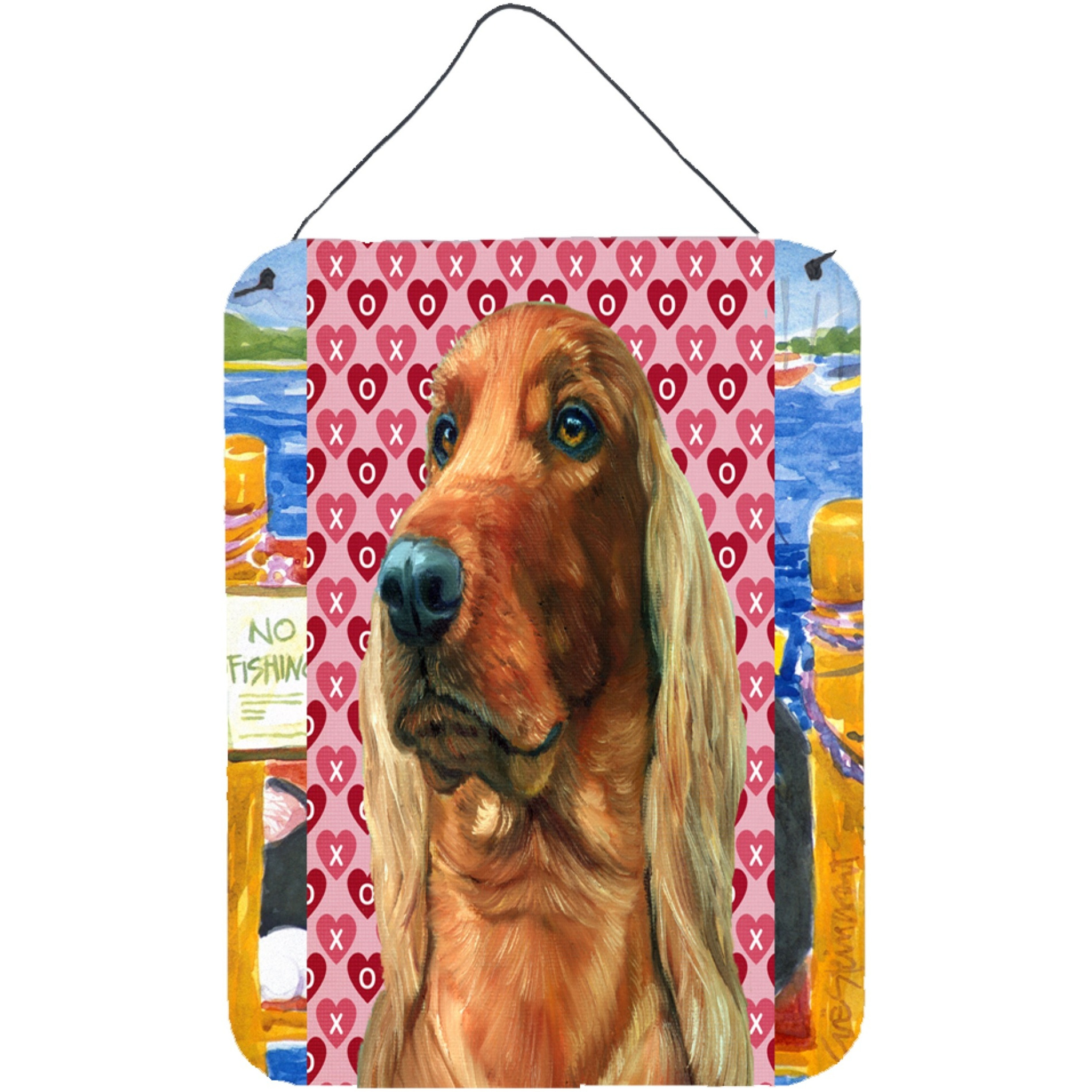 &quotCaroline's Treasures LH9562DS1216 Irish Setter Hearts Love and Valentine's Day Wall or Door Hanging Prints, 16 x 12"", Multicolor"