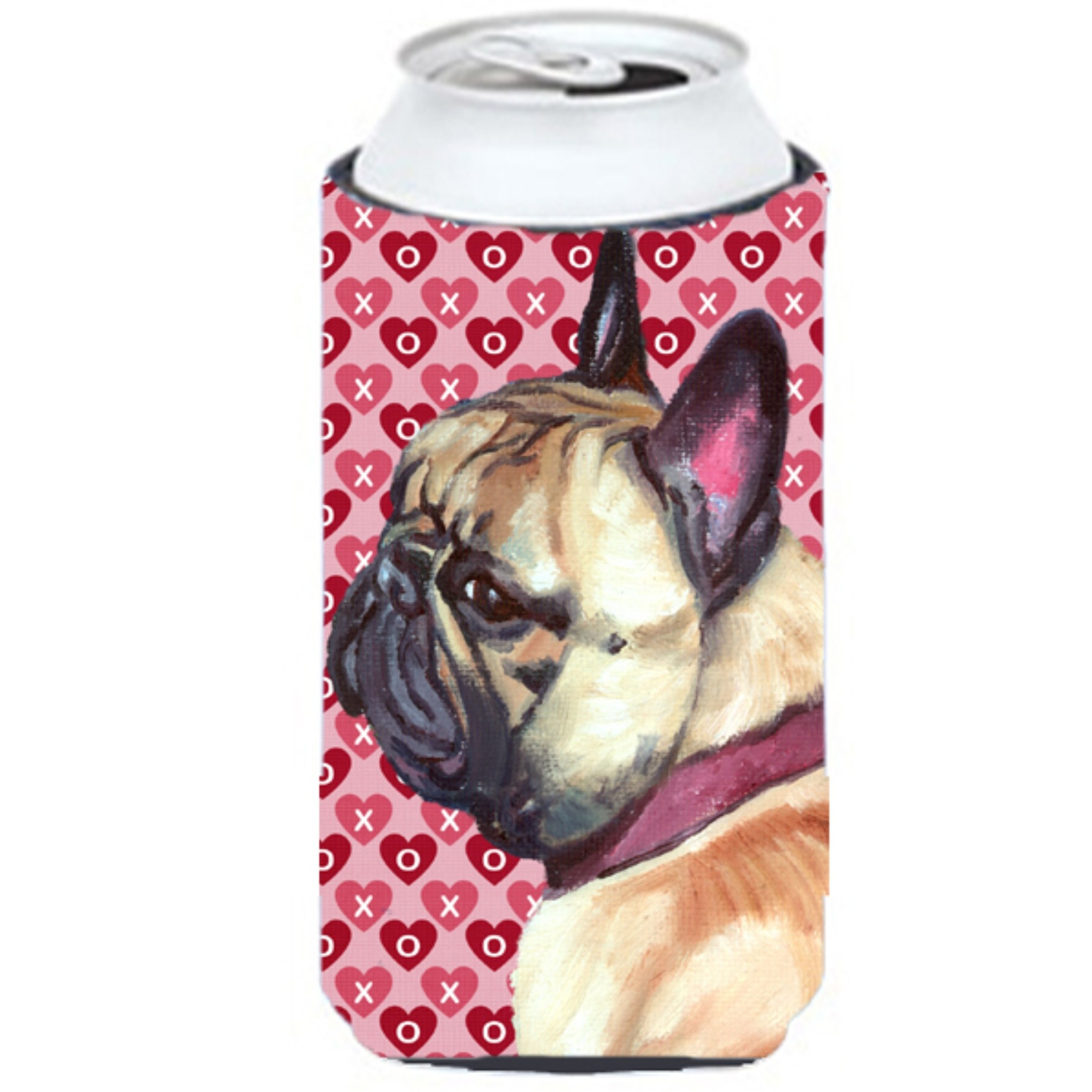 French Bulldog Frenchie Hearts Love and Valentine's Day Tall Boy Beverage Insulator Hugger LH9566TBC