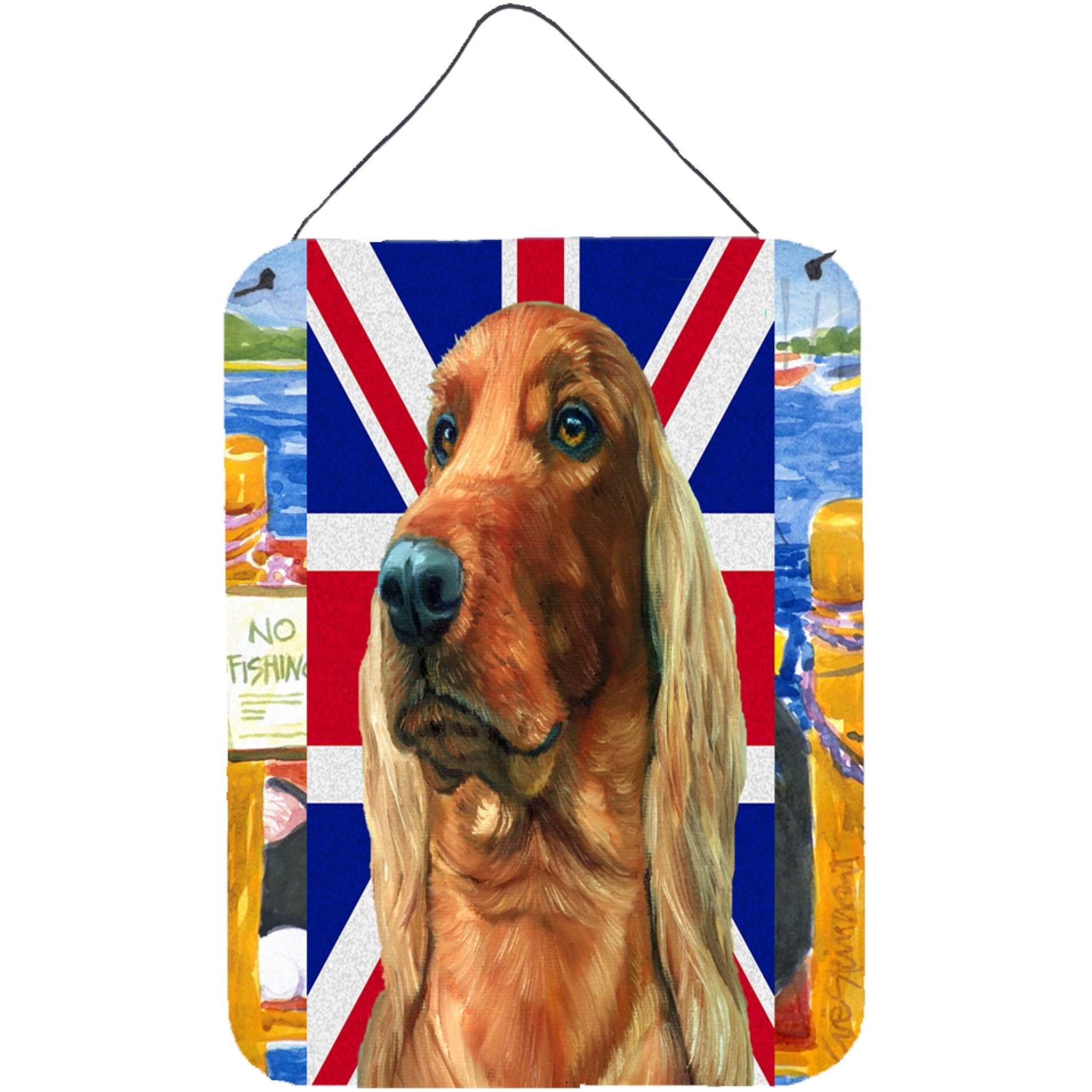 &quotCaroline's Treasures LH9597DS1216 Irish Setter with English Union Jack British Flag Wall or Door Hanging Prints, 16 x 12"", Multicolor"