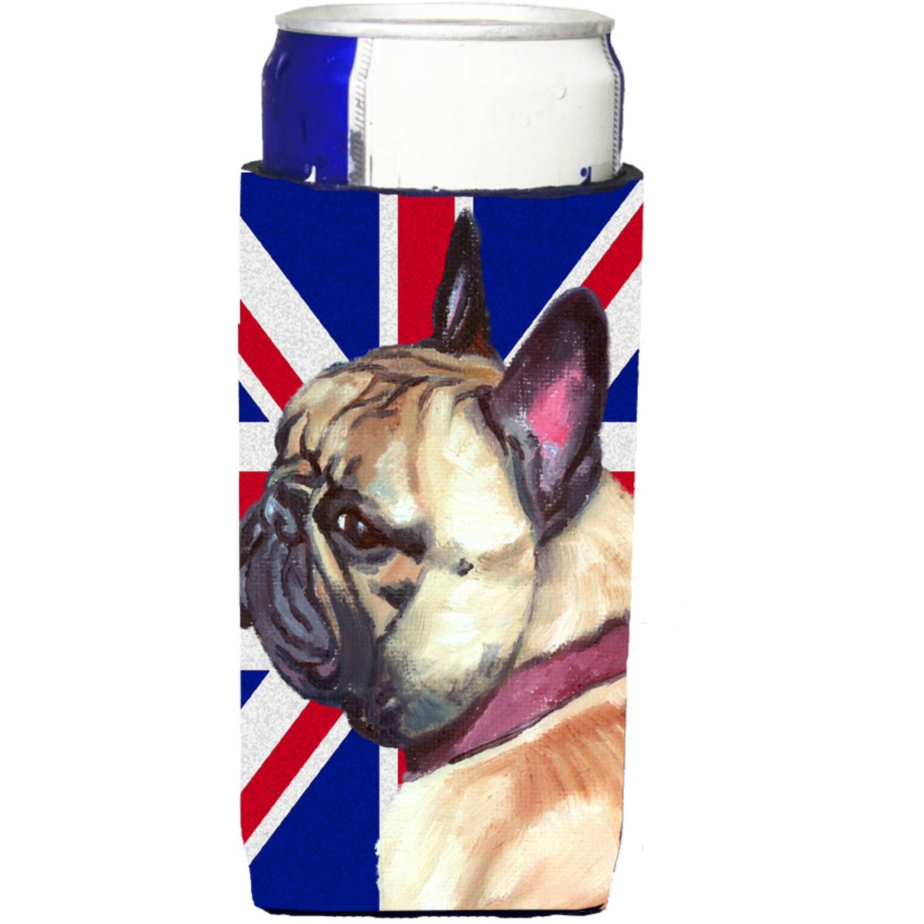French Bulldog Frenchie with English Union Jack British Flag Ultra Beverage Insulators for slim cans LH9601MUK