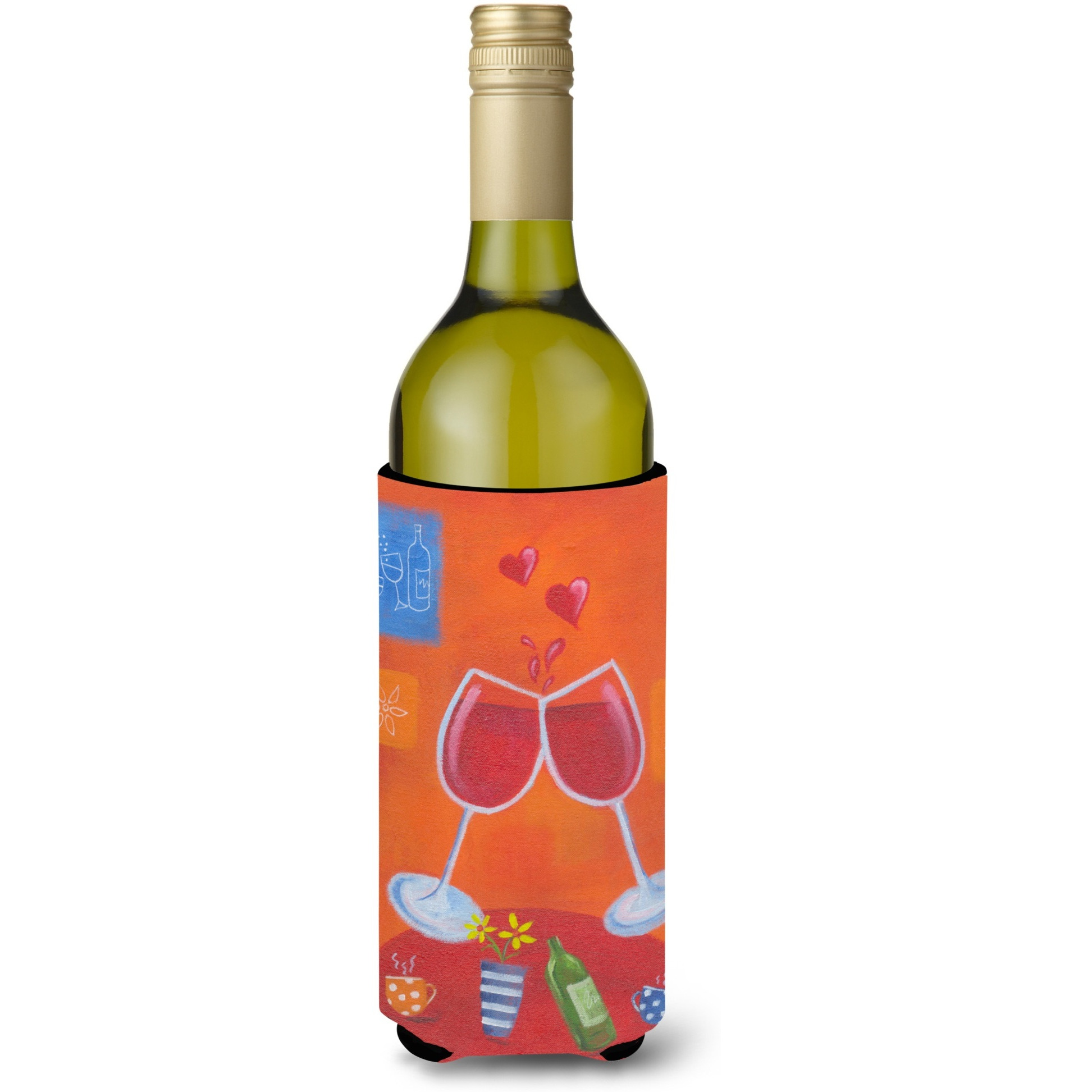 &quotCaroline's Treasures Toast Cheers by Sarah Latham Wine Bottle Koozie Hugger, 750ml, Multicolor"