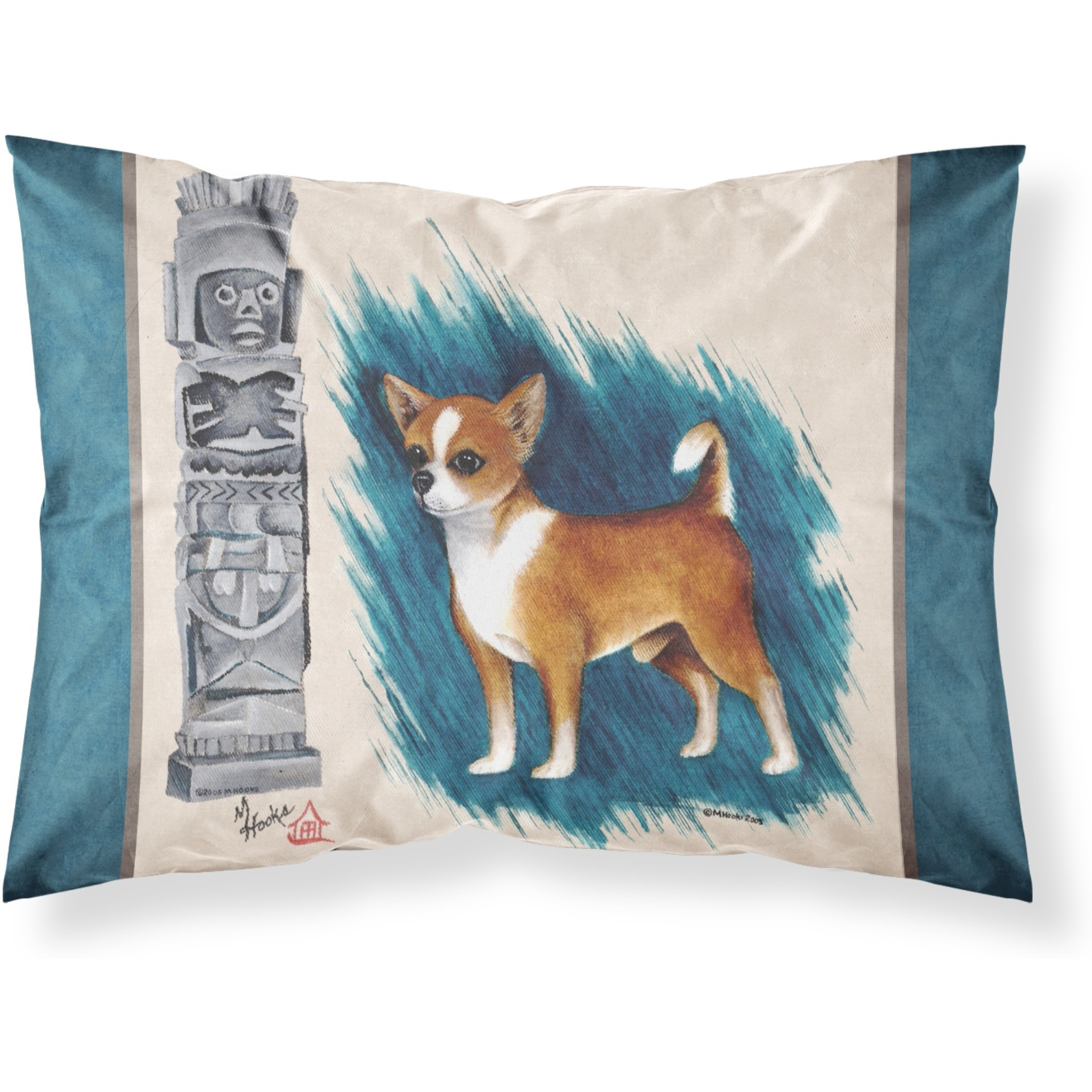 &quotCaroline's Treasures MH1011PILLOWCASE Chihuahua Totem Fabric Standard Pillowcase, Large, Multicolor"