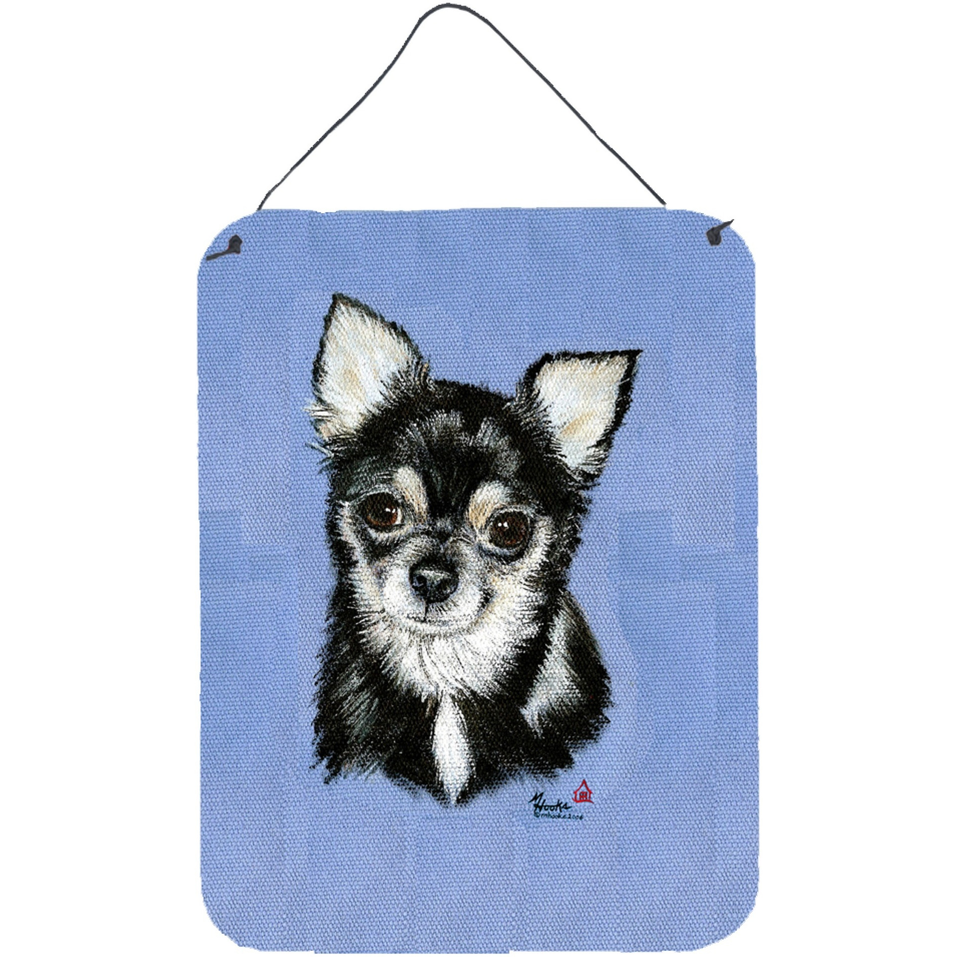 &quotCaroline's Treasures MH1016DS1216 Chihuahua in Blue Wall or Door Hanging Prints, 16 x 12"", Multicolor"