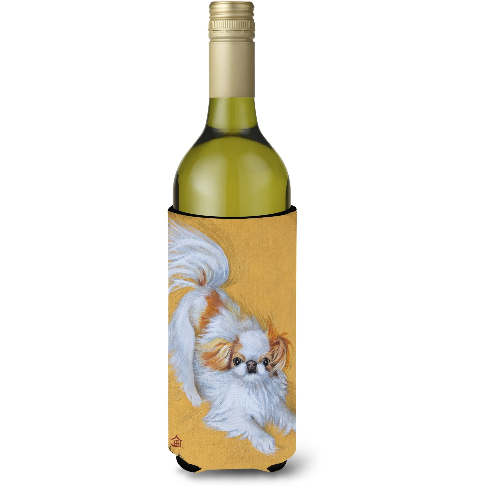 Japanese Chin Red White Play Wine Bottle Beverage Insulator Hugger MH1033LITERK
