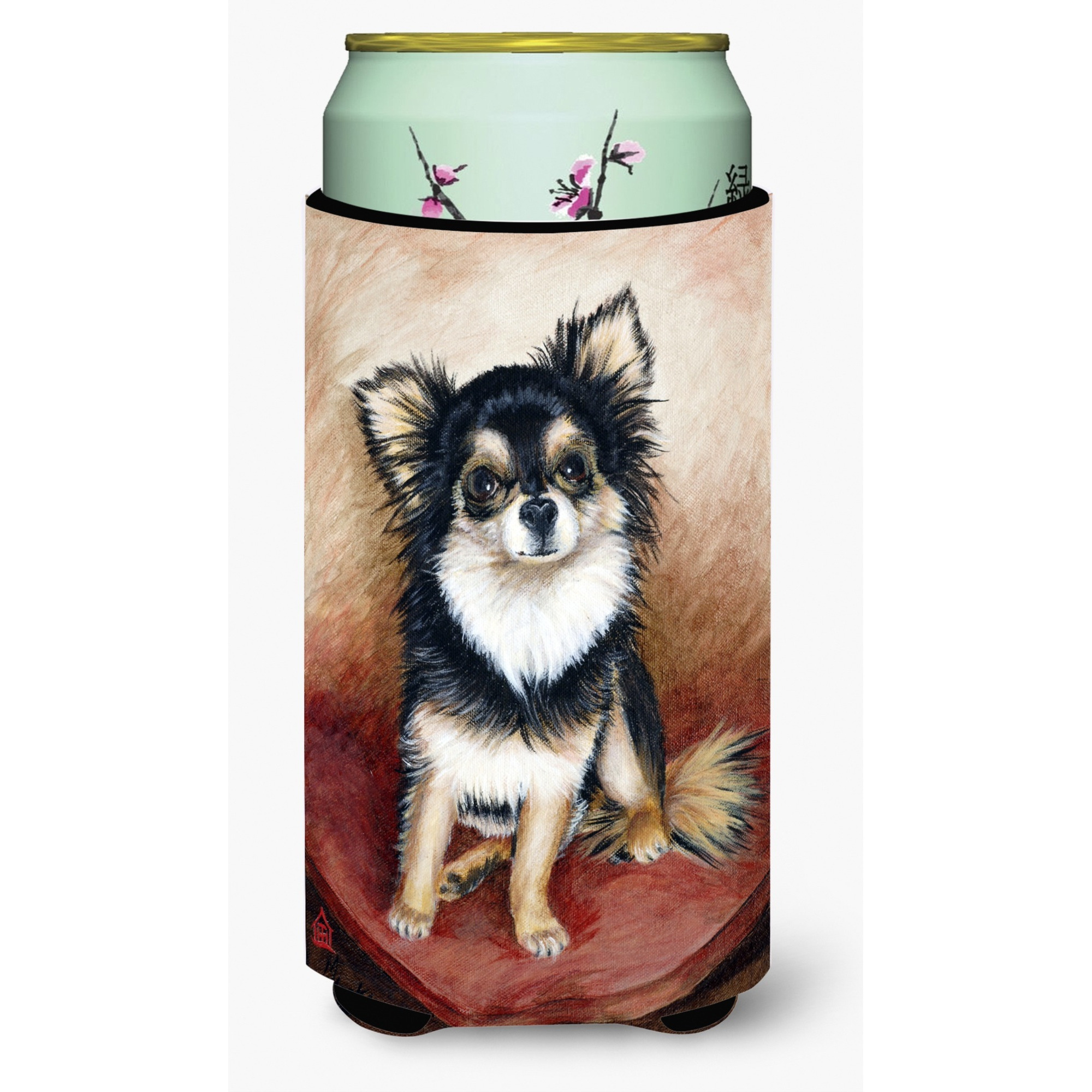 Chihuahua Long Hair Tall Boy Beverage Insulator Hugger MH1035TBC