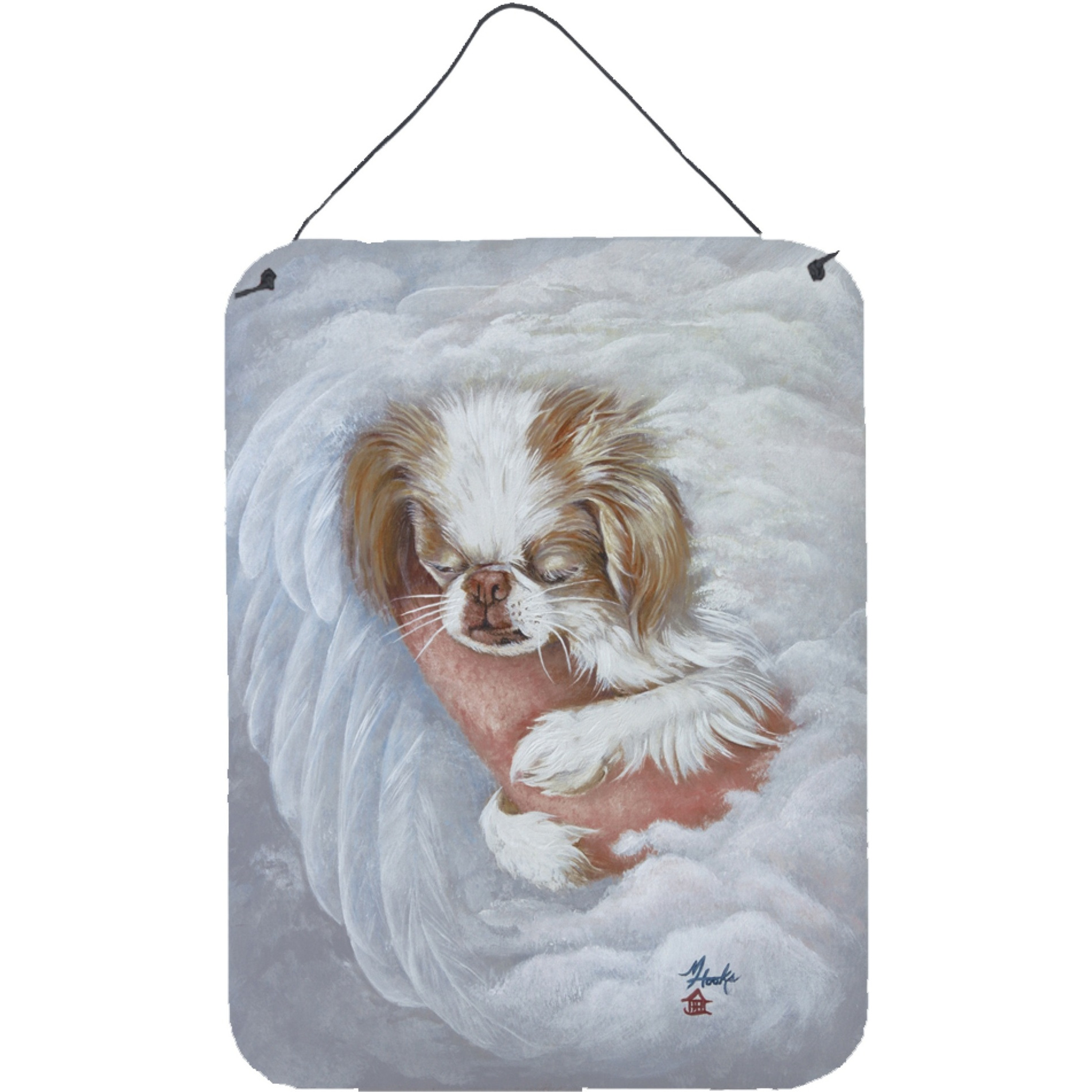 &quotCaroline's Treasures MH1037DS1216 Japanese Chin in An Angels Arms Wall or Door Hanging Prints, 16 x 12"", Multicolor"
